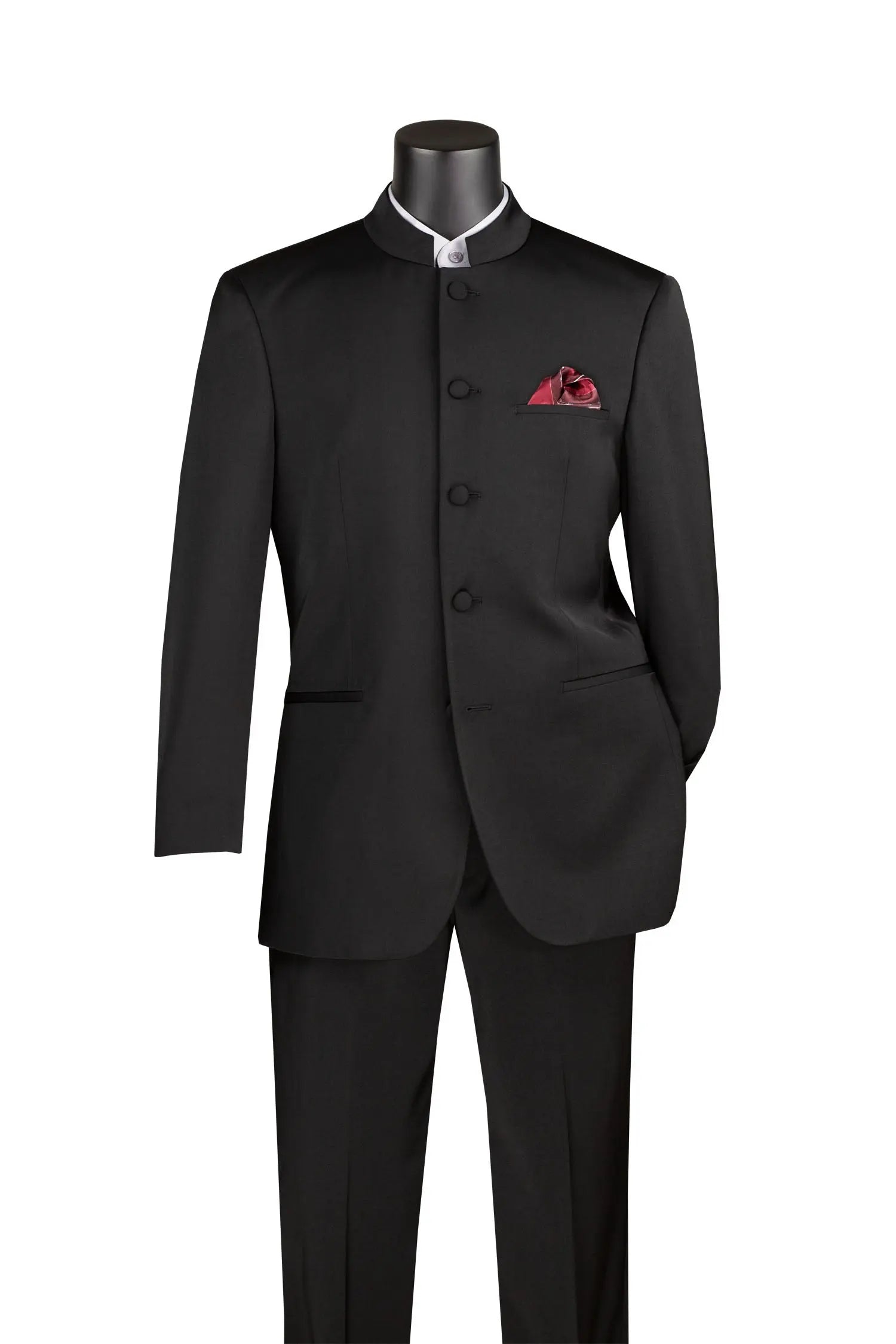 2 Piece Regular Fit Banded Collar Men's Suit M & R Clothing