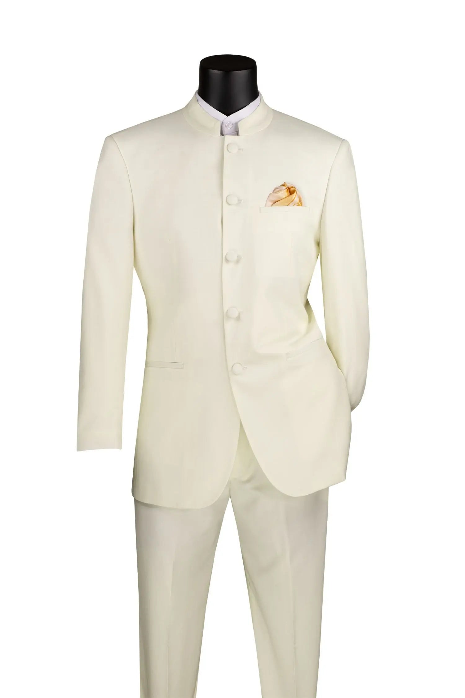 2 Piece Regular Fit Banded Collar Men's Suit M & R Clothing