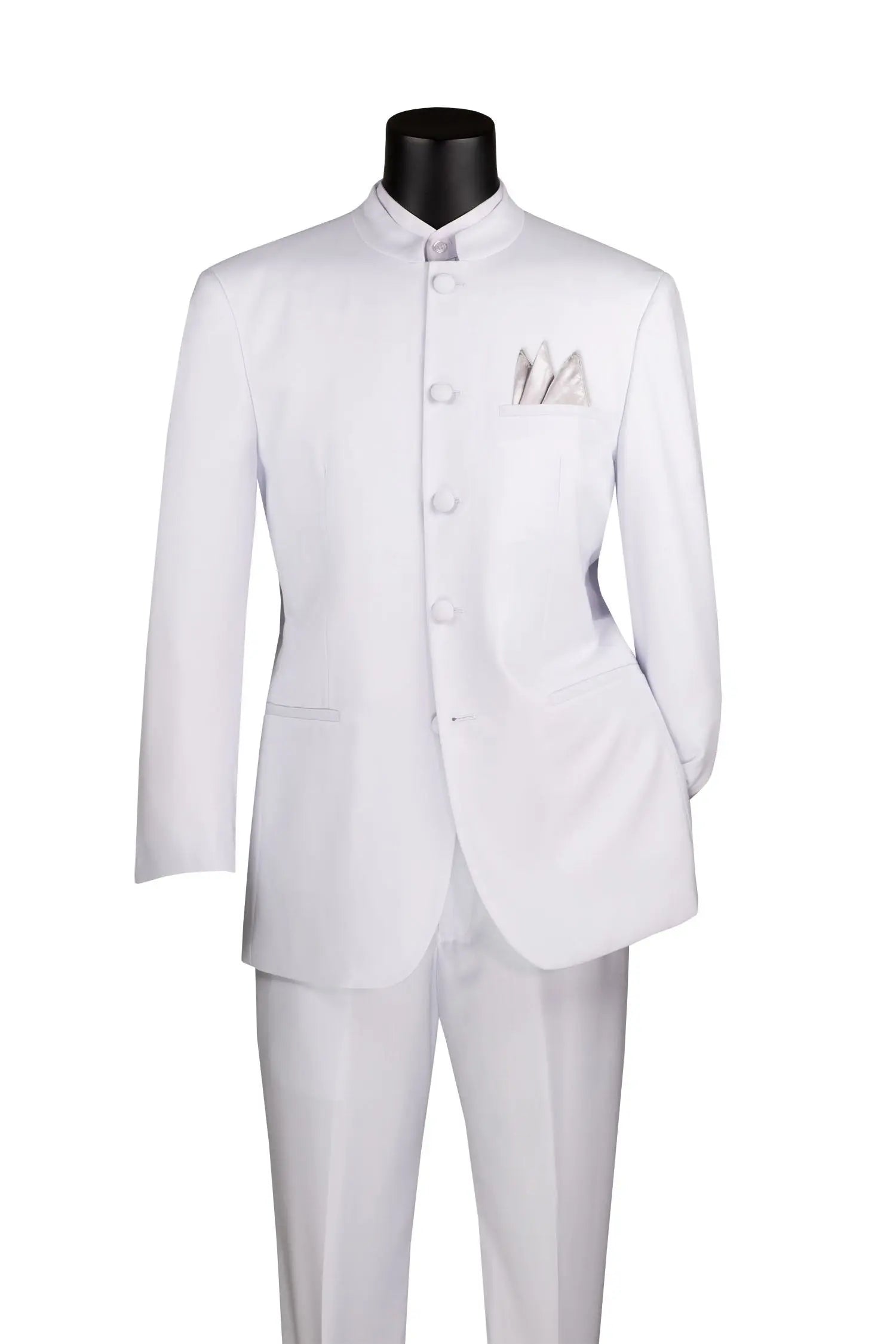 2 Piece Regular Fit Banded Collar Men's Suit M & R Clothing
