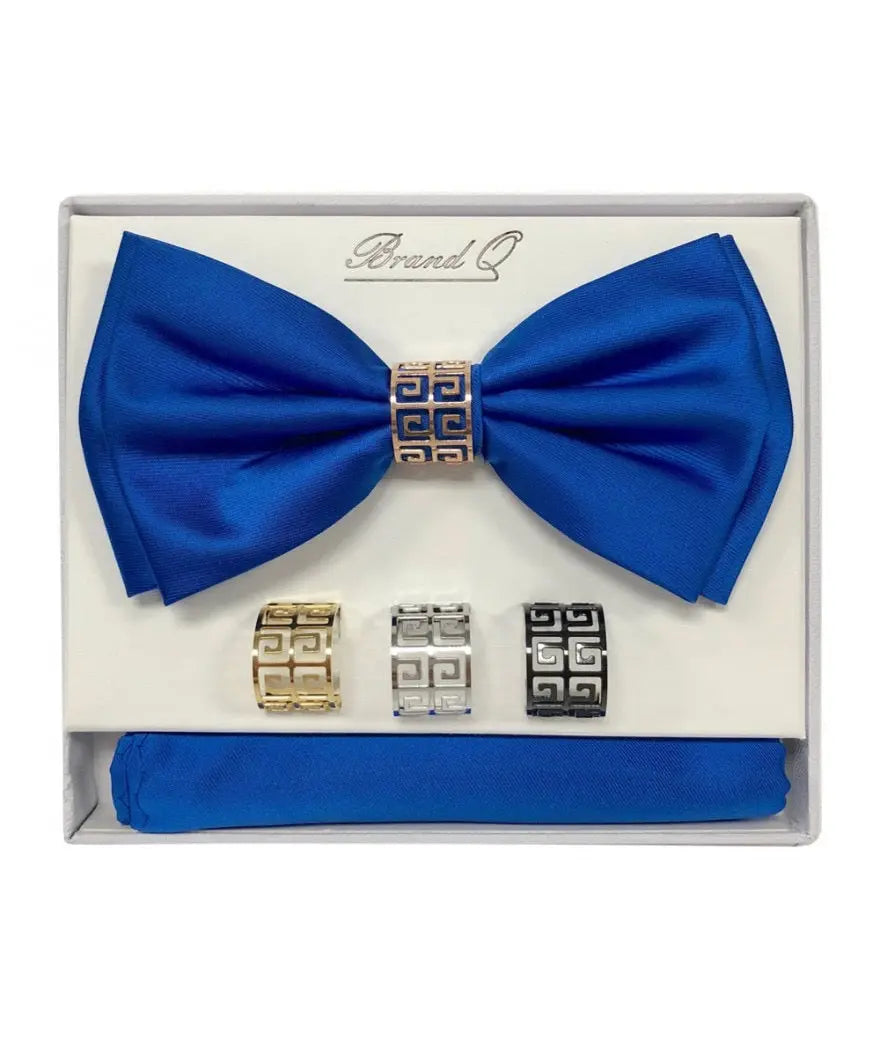 Bow Tie and Pocket Square Set with Rings M & R Clothing