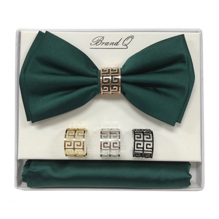 Bow Tie and Pocket Square Set with Rings