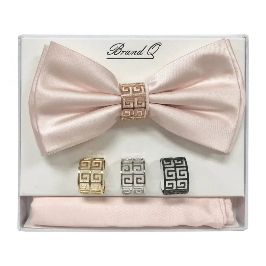 Bow Tie and Pocket Square Set with Rings M & R Clothing