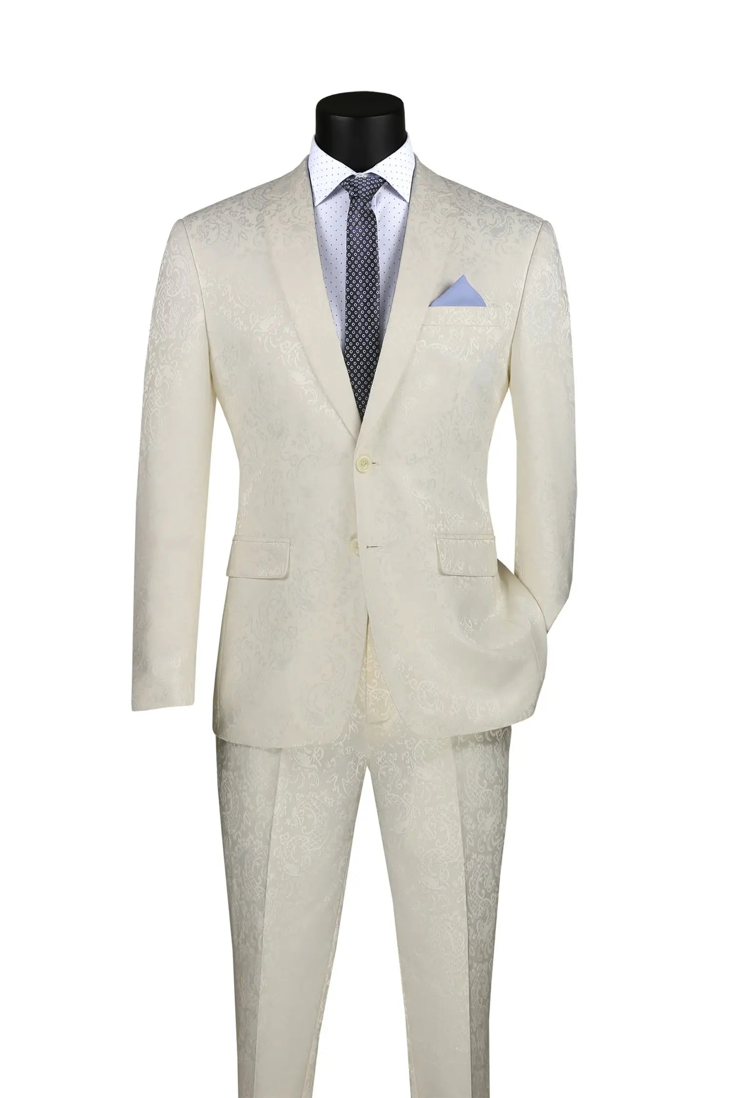 2 piece Jacquard print Slim Fit Suit M & R Clothing
