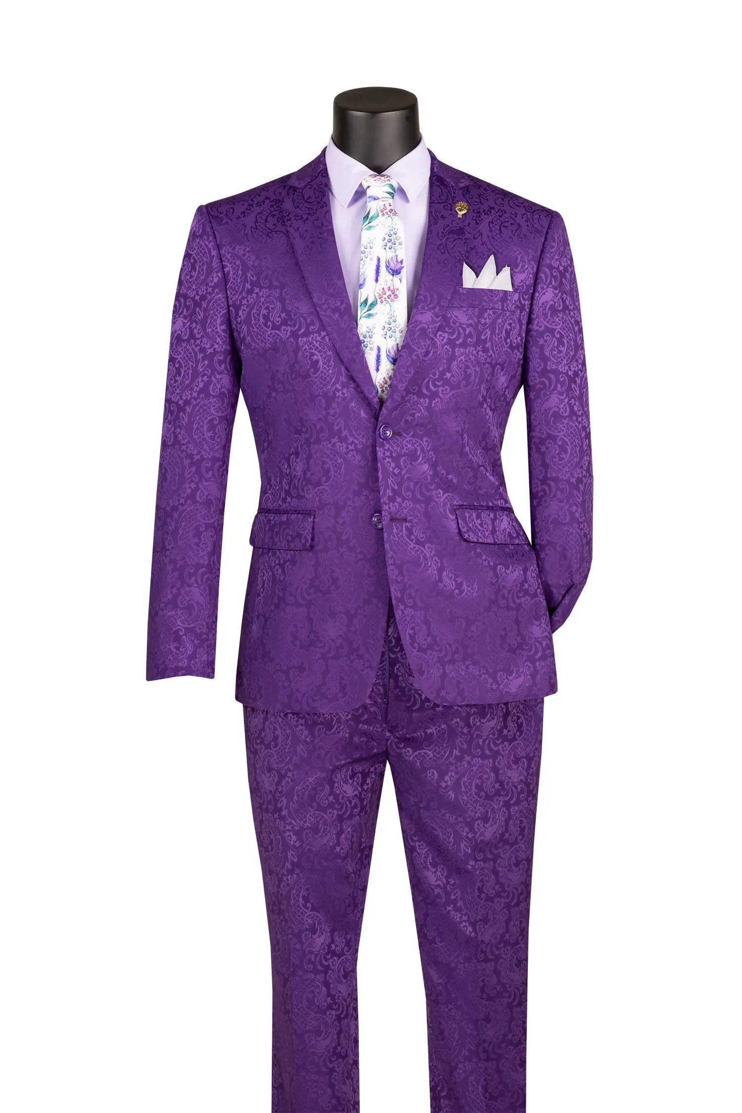 2 piece Jacquard print Slim Fit Suit M & R Clothing