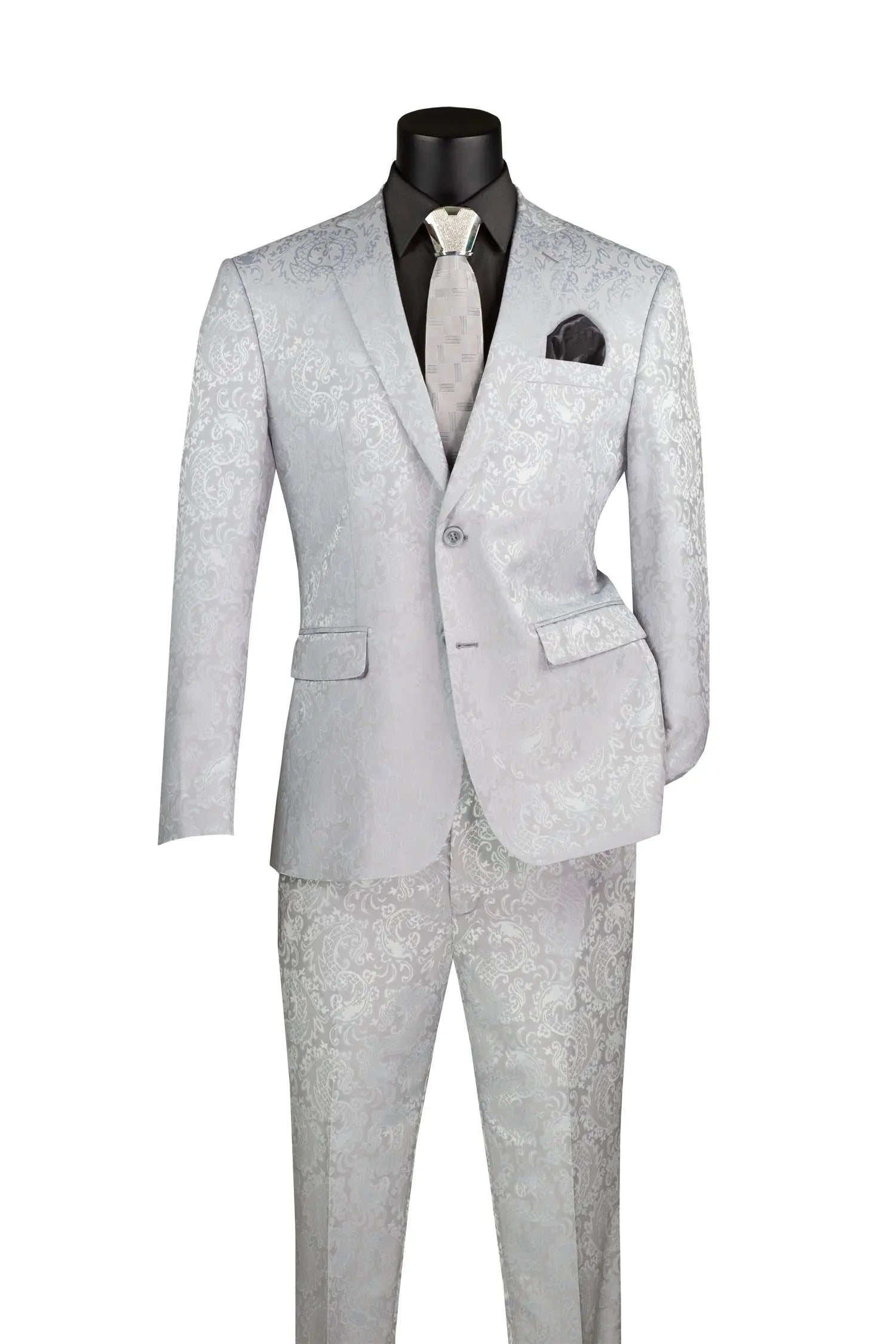 2 piece Jacquard print Slim Fit Suit M & R Clothing
