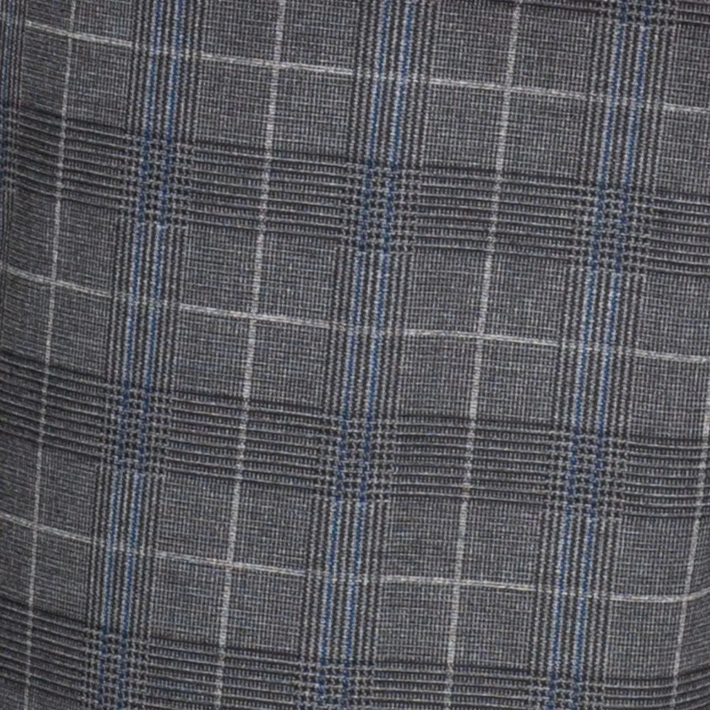 Men's 3-Piece Slim Plaid Double Breast Vest Suit M & R Clothing