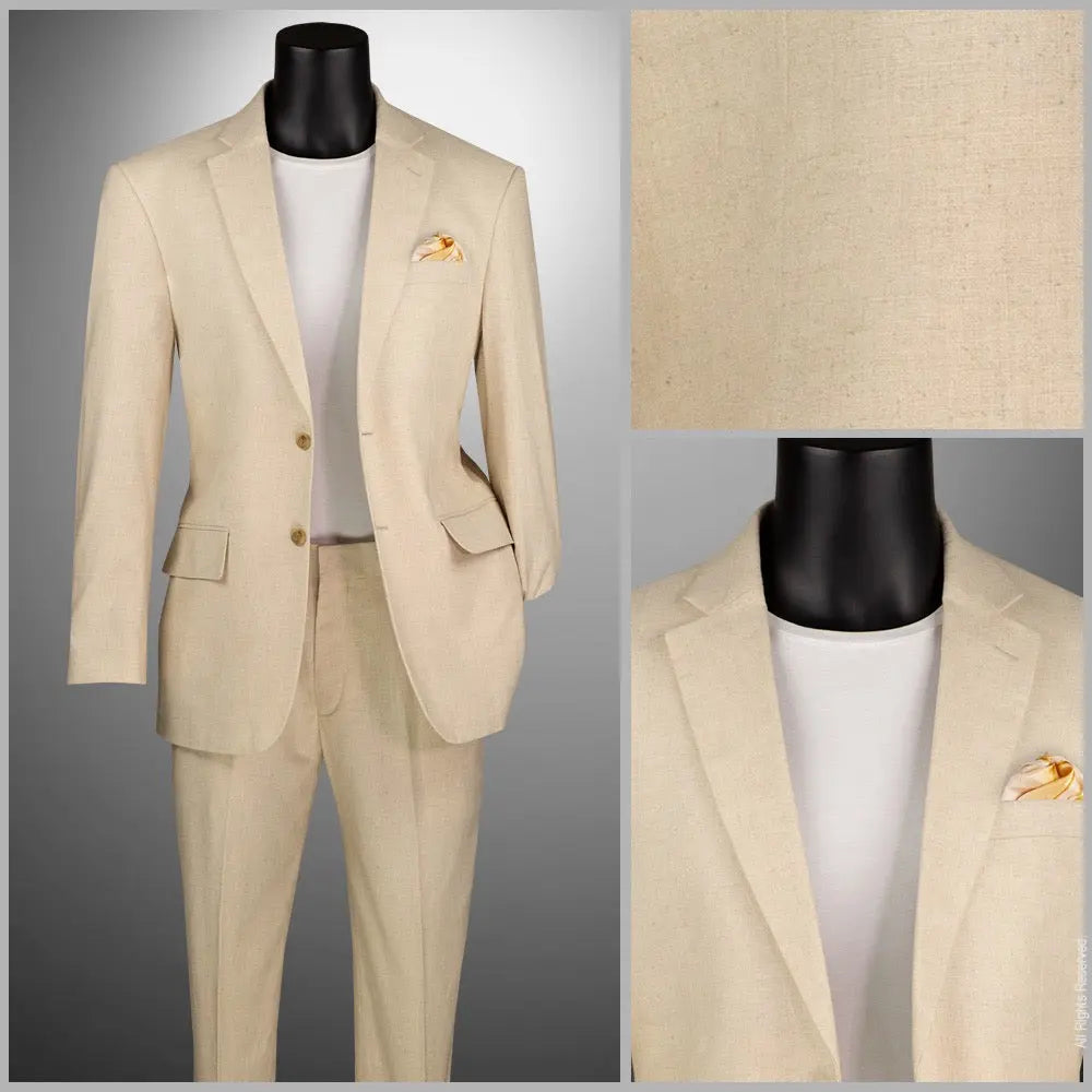 Men's 2-Piece Linen Cotton Suit – Lightweight & Tailored Fit M & R Clothing