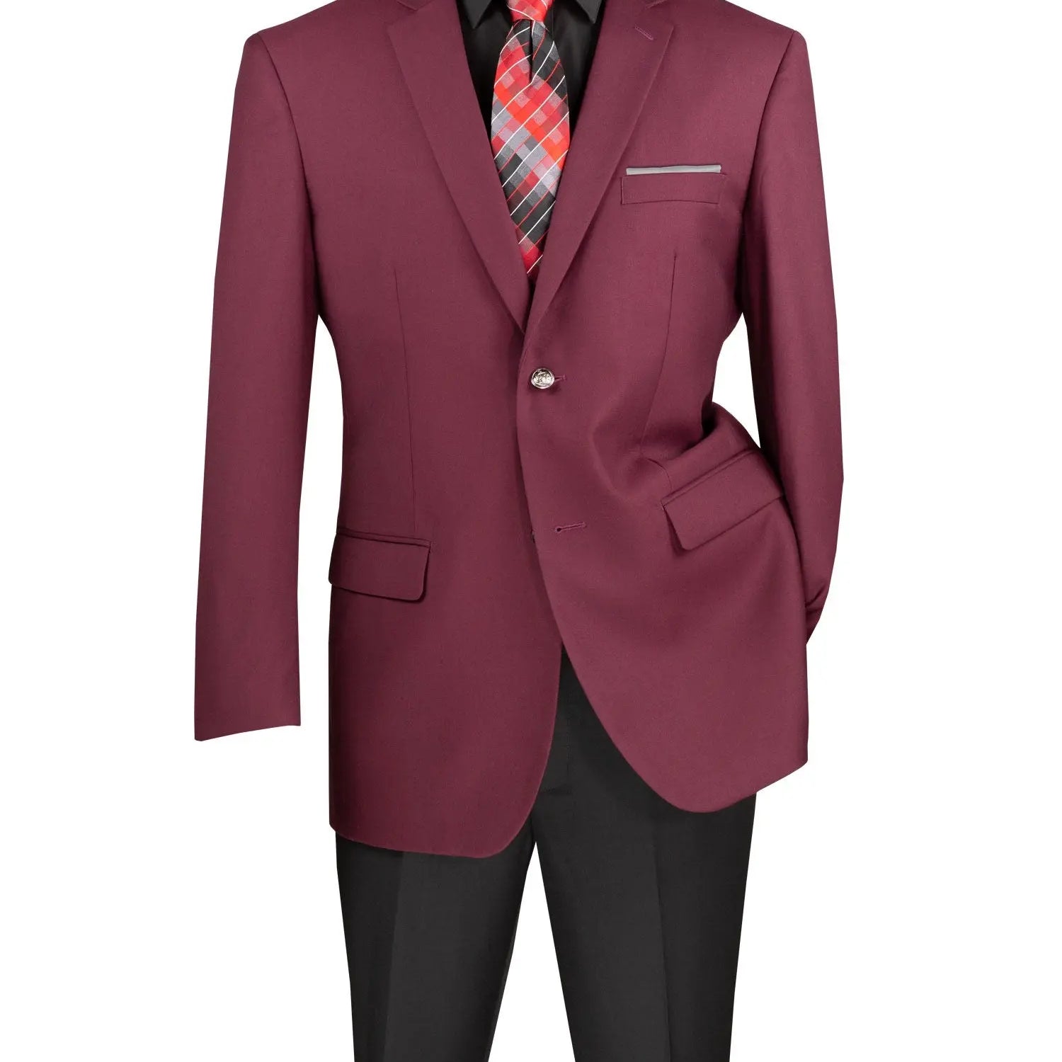 Men's Classic Regular Fit 2-Button Rayon Blazer M & R Clothing