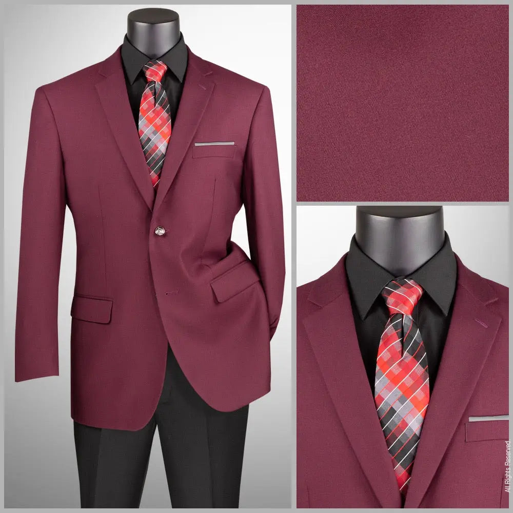 Men's Classic Regular Fit 2-Button Rayon Blazer M & R Clothing