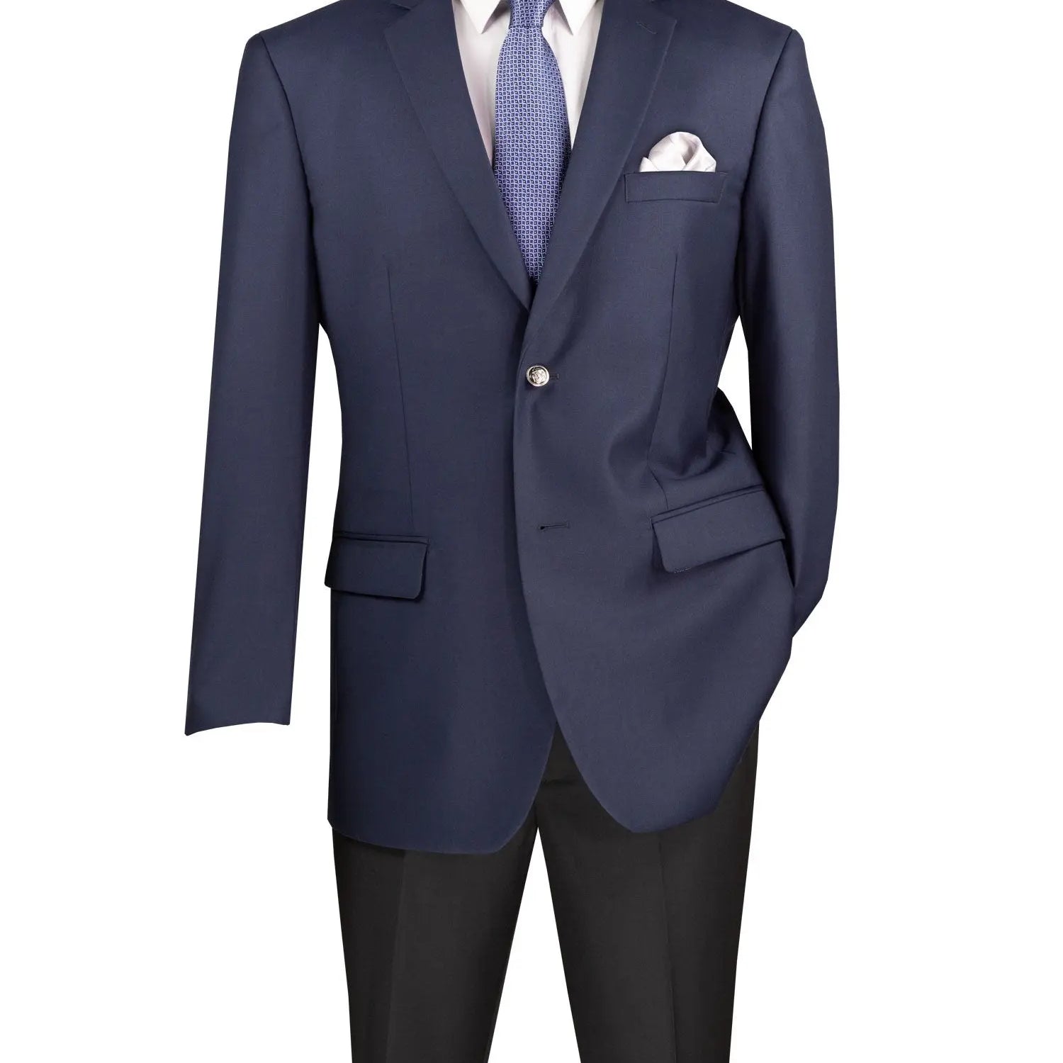 Men's Classic Regular Fit 2-Button Rayon Blazer M & R Clothing