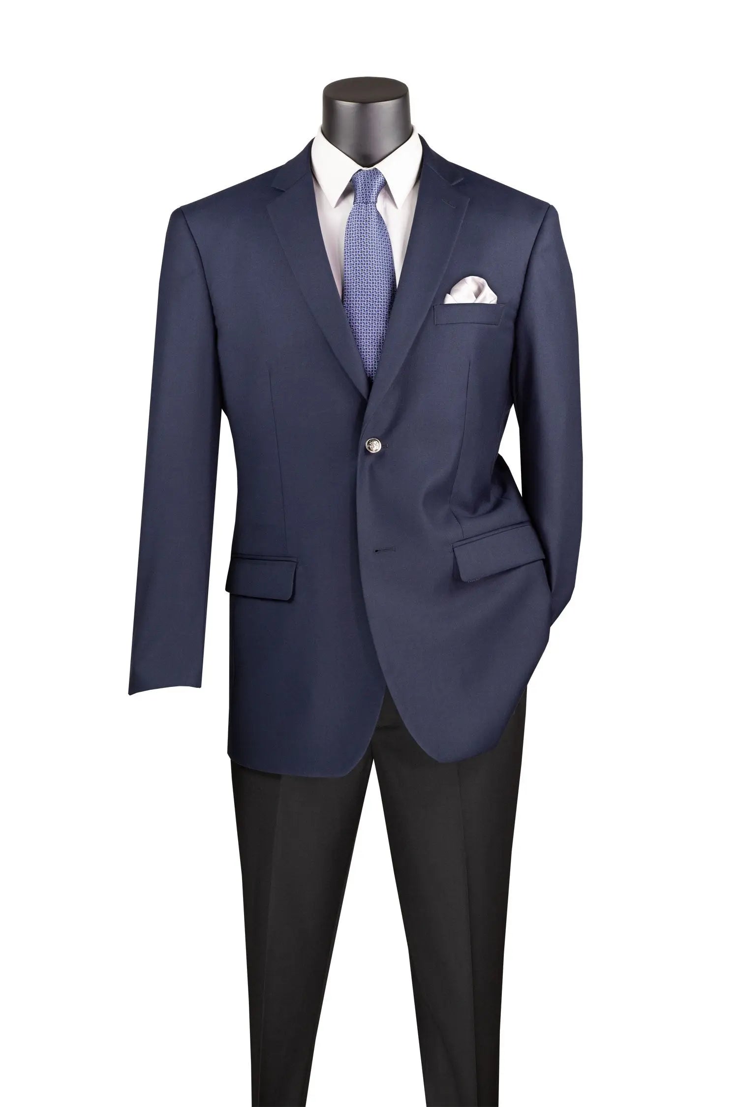 Men's Classic Regular Fit 2-Button Rayon Blazer M & R Clothing