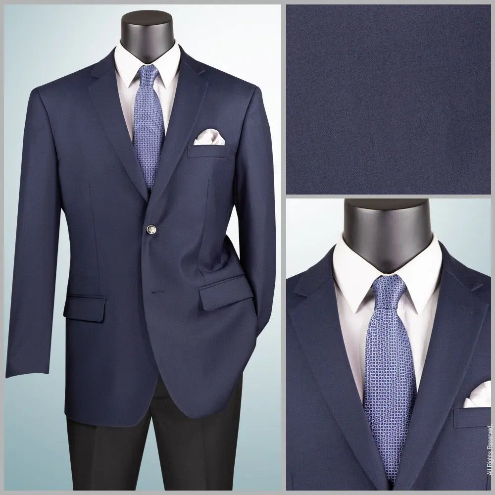 Men's Classic Regular Fit 2-Button Rayon Blazer M & R Clothing