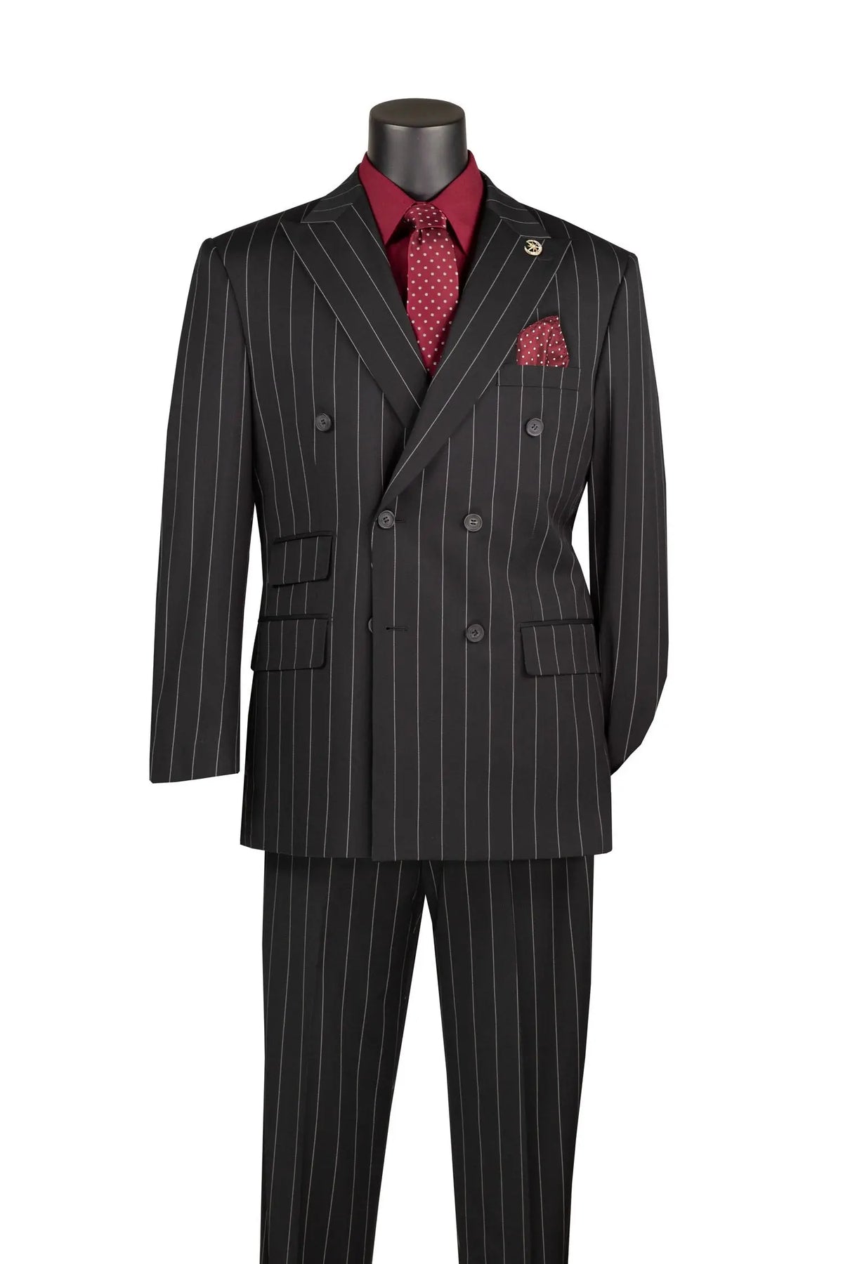 Regular Fit Double Breasted Italian Stripe M & R Clothing M & R Clothing Mens-Suits