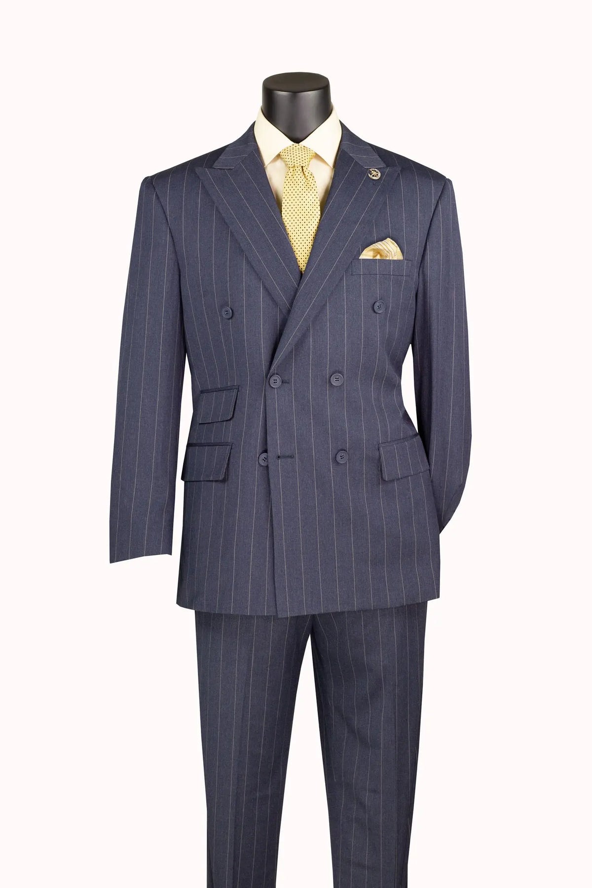 Regular Fit Double Breasted Italian Stripe M & R Clothing M & R Clothing Mens-Suits