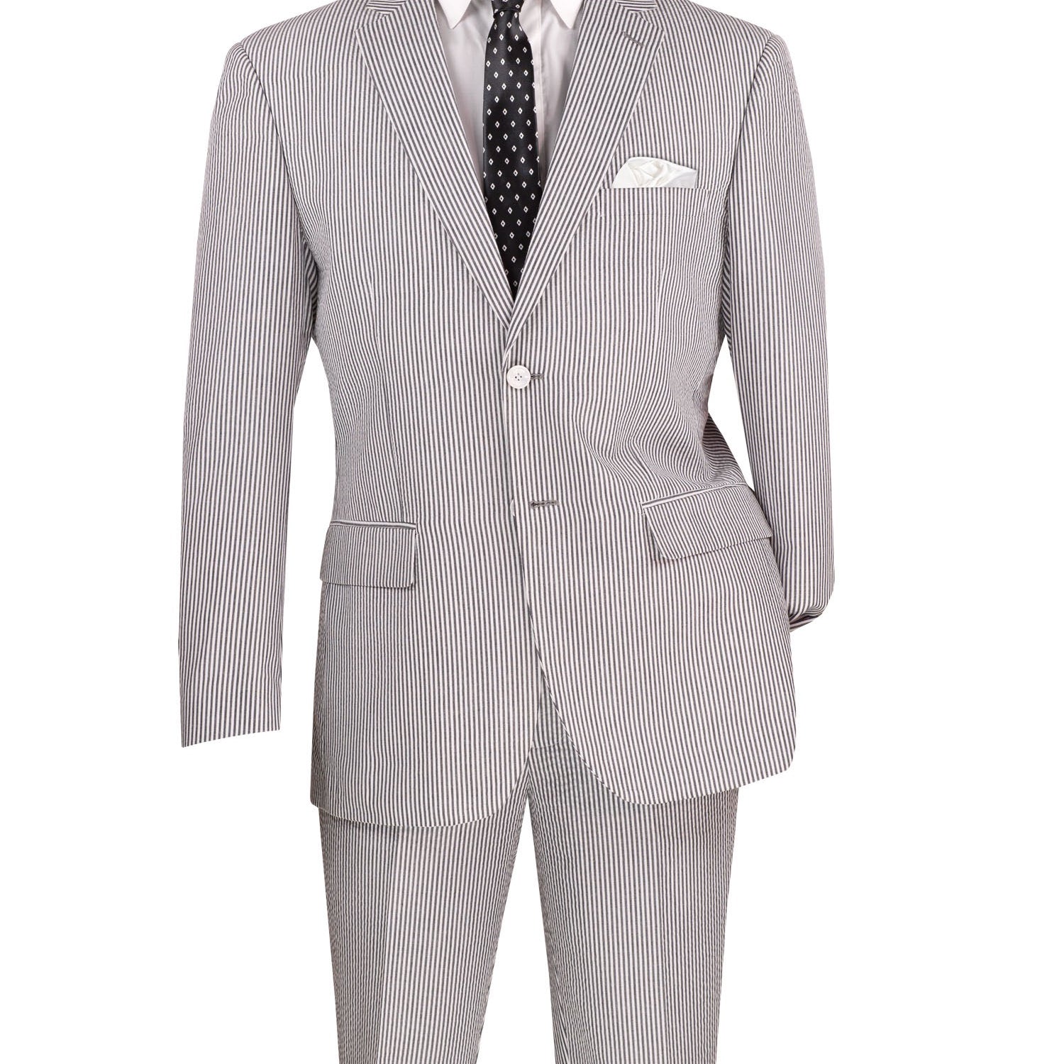 Modern Fit Seersucker 2 piece Men's Suit