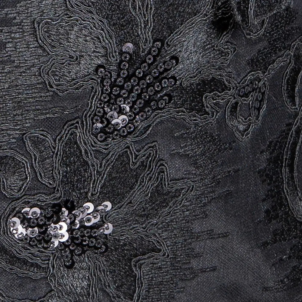 Men's Slim Fit Embroidery Blazer with Bowtie | Shawl Lapel Tuxedo Jacket M & R Clothing