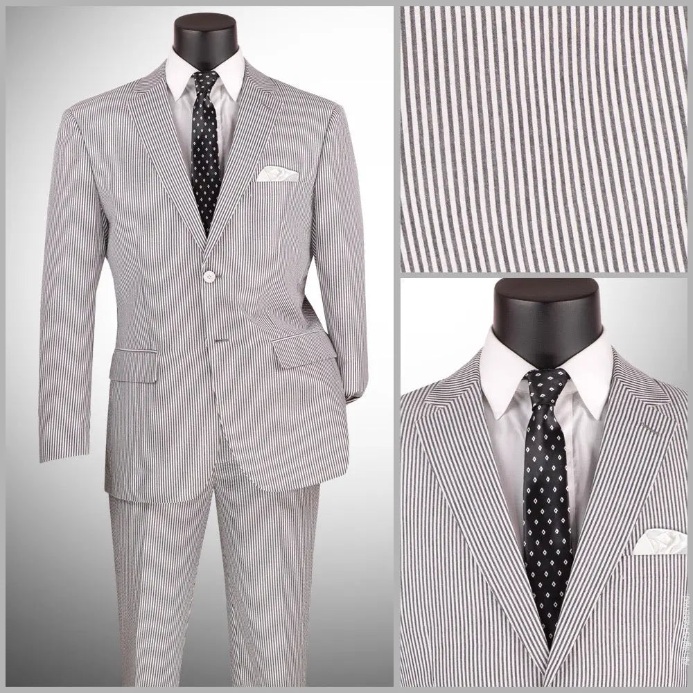 Modern Fit Seersucker 2 piece Men's Suit M & R Clothing