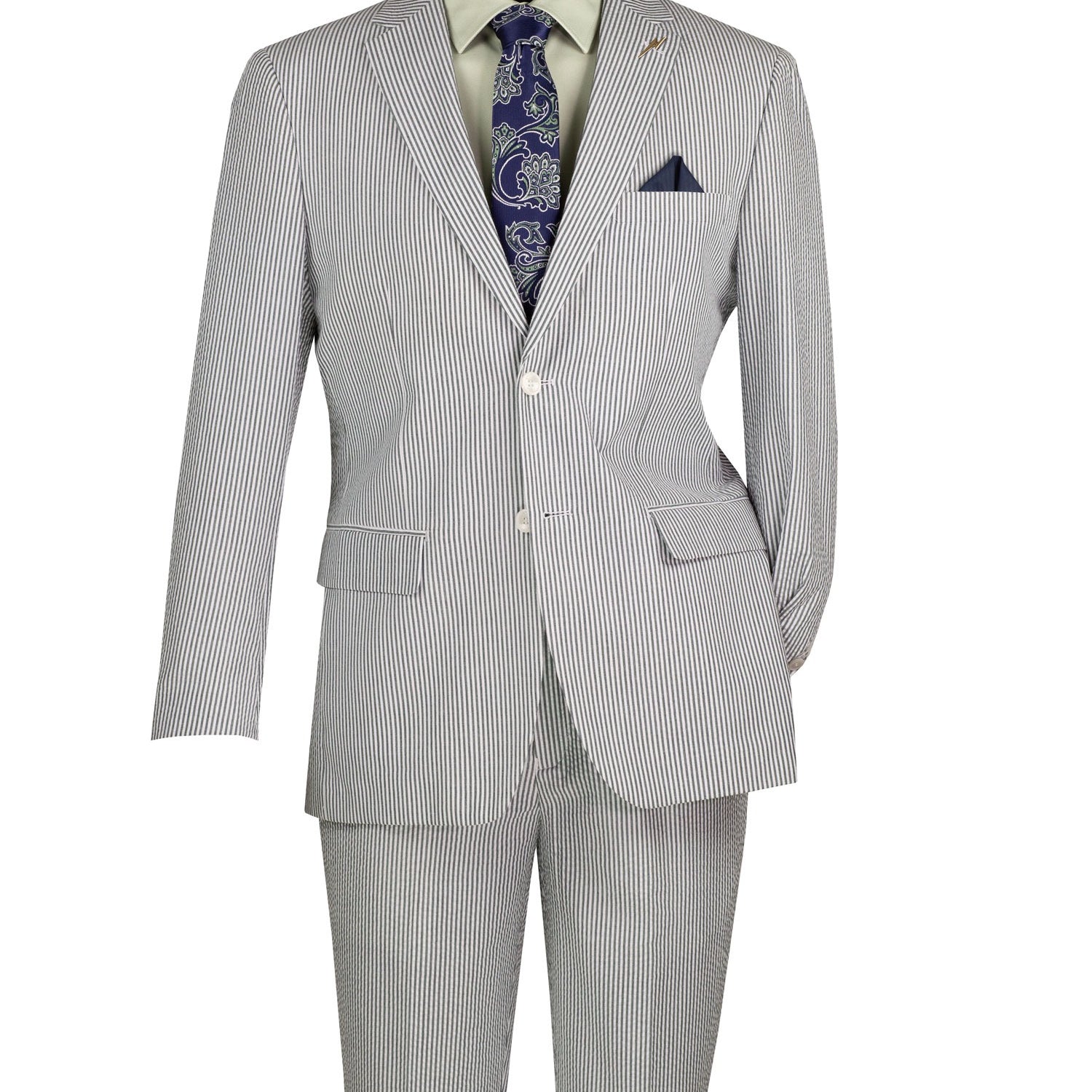 Modern Fit Seersucker 2 piece Men's Suit