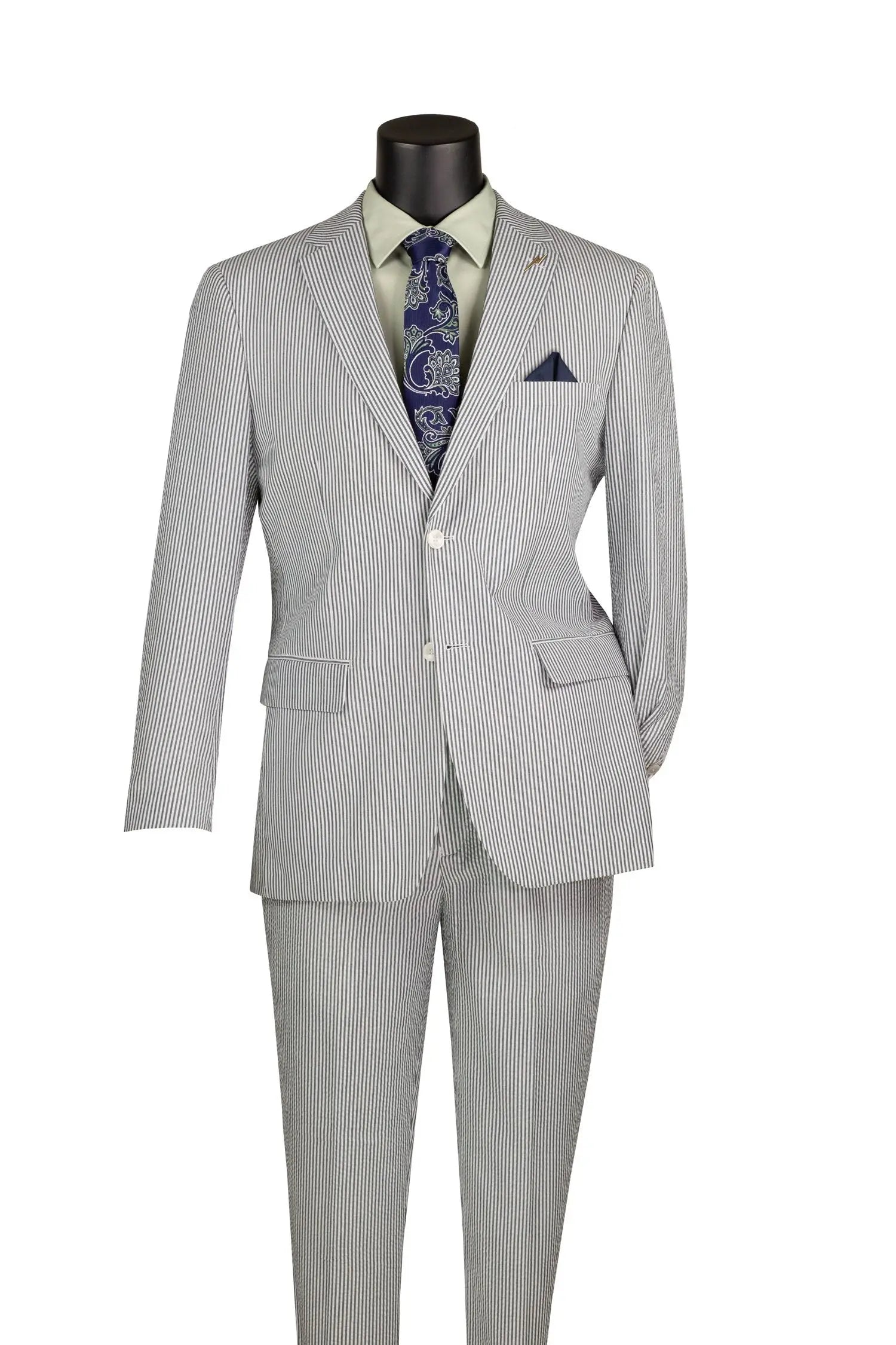 Modern Fit Seersucker 2 piece Men's Suit M & R Clothing