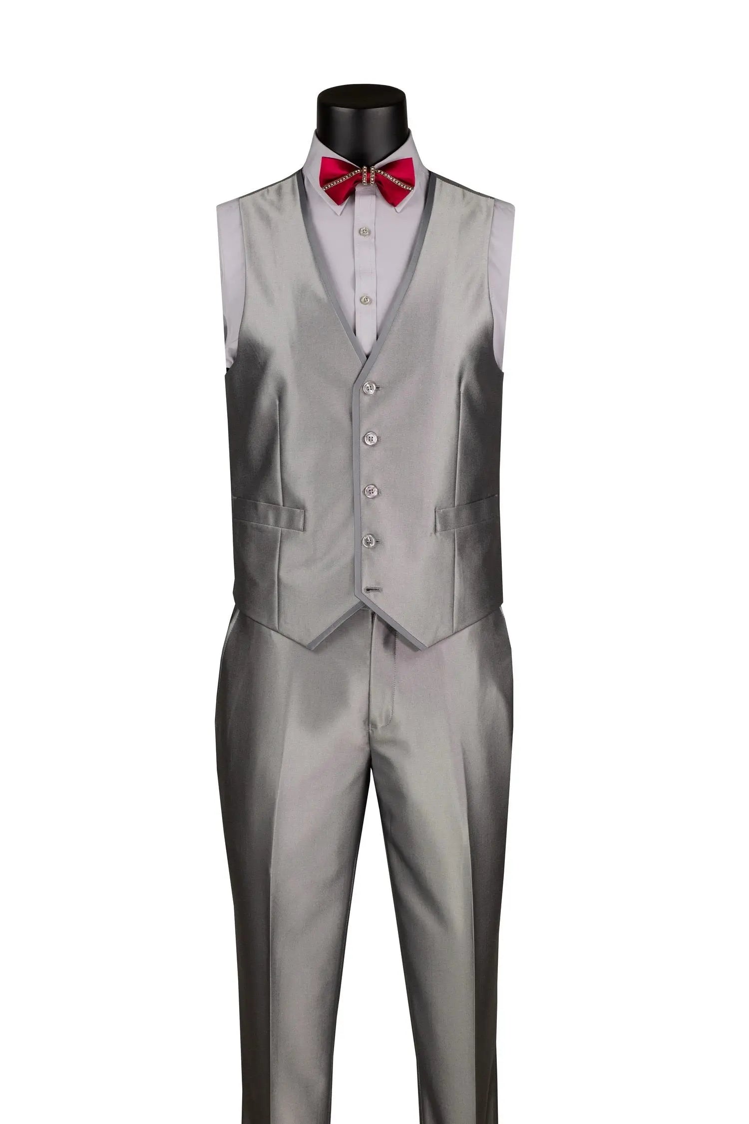 Men's 3-Piece Slim Fit Satin Tuxedo Suit with Satin Trim M & R Clothing
