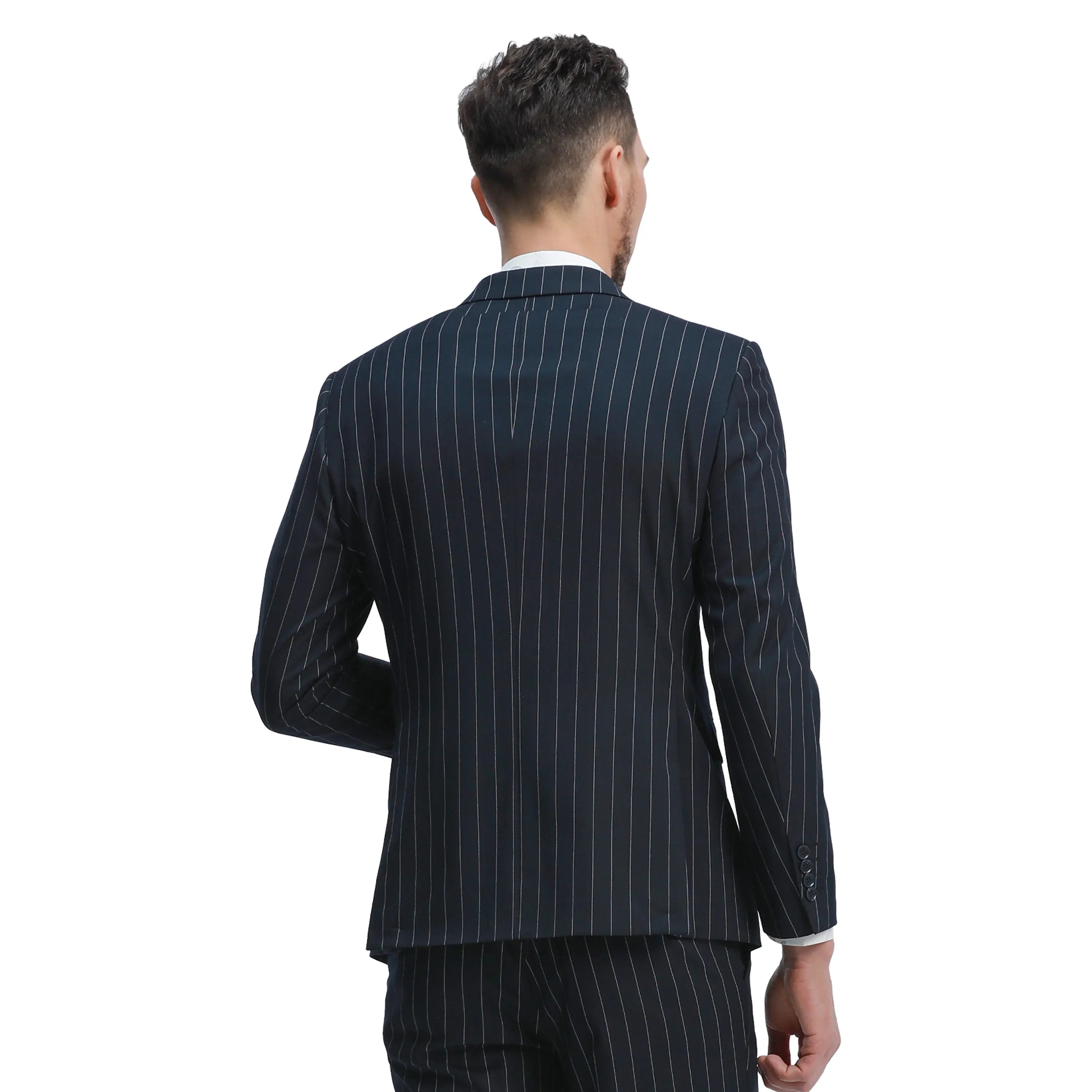 2-Piece Slim Fit Pinstripe Double Breast Suit Tazzio