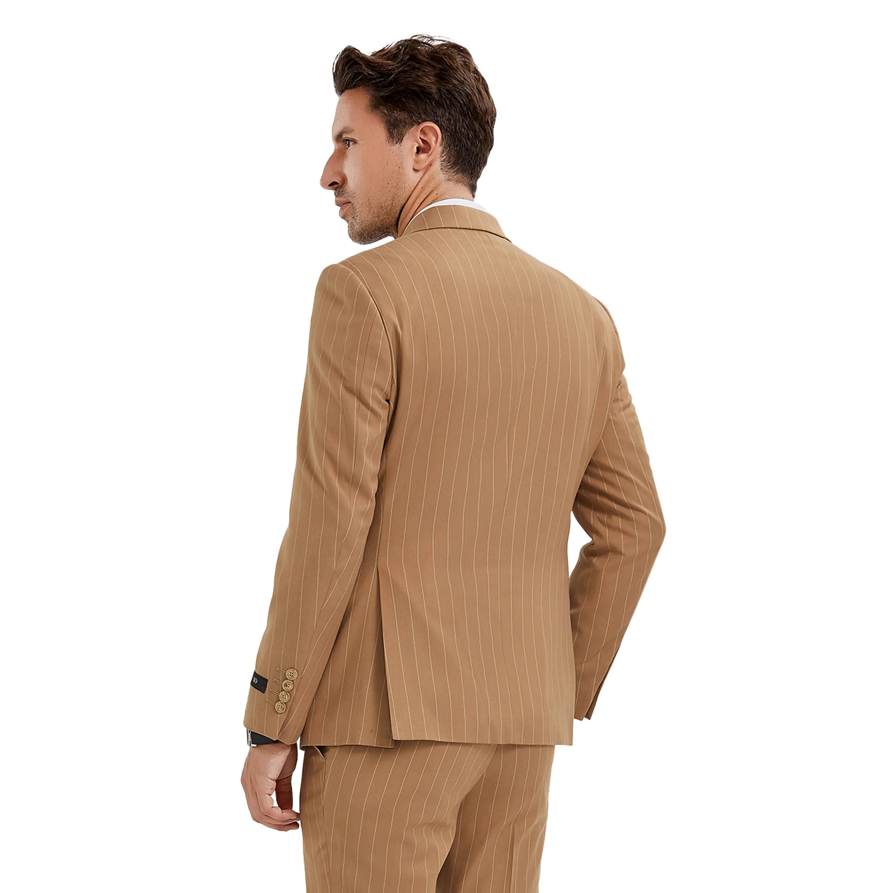 2-Piece Slim Fit Pinstripe Double Breast Suit Tazzio