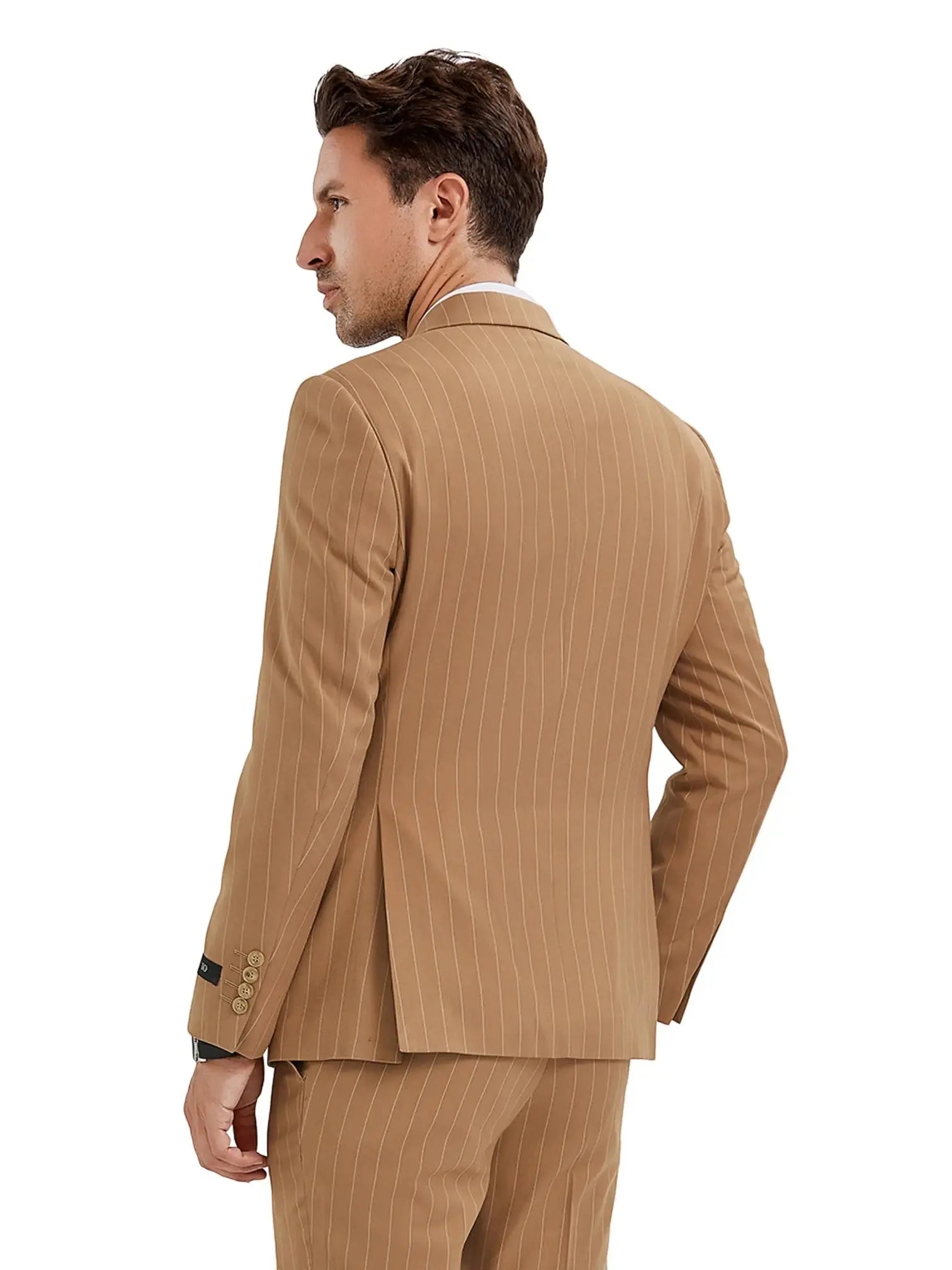 2-Piece Slim Fit Pinstripe Double Breast Suit Tazzio