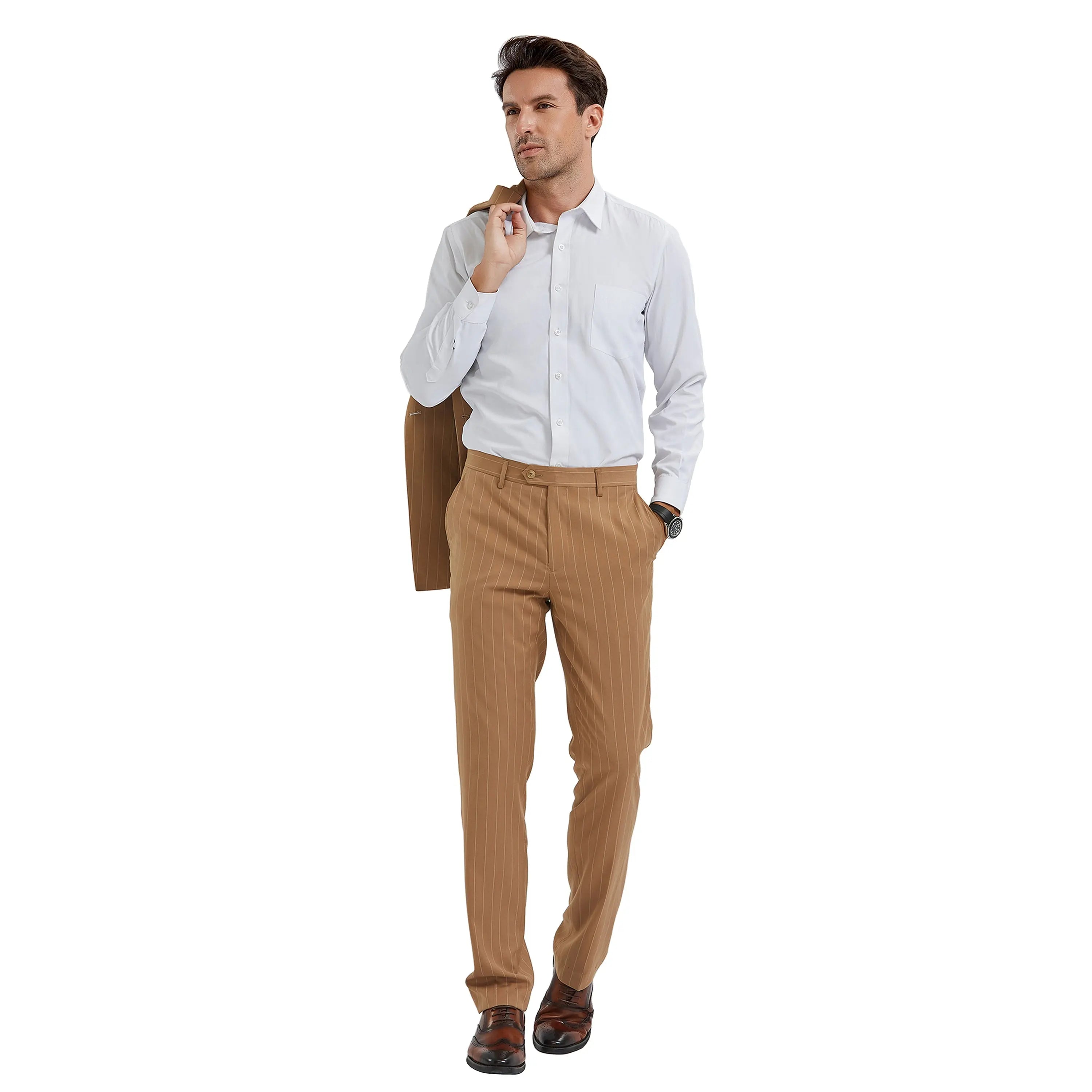 2-Piece Slim Fit Pinstripe Double Breast Suit Tazzio