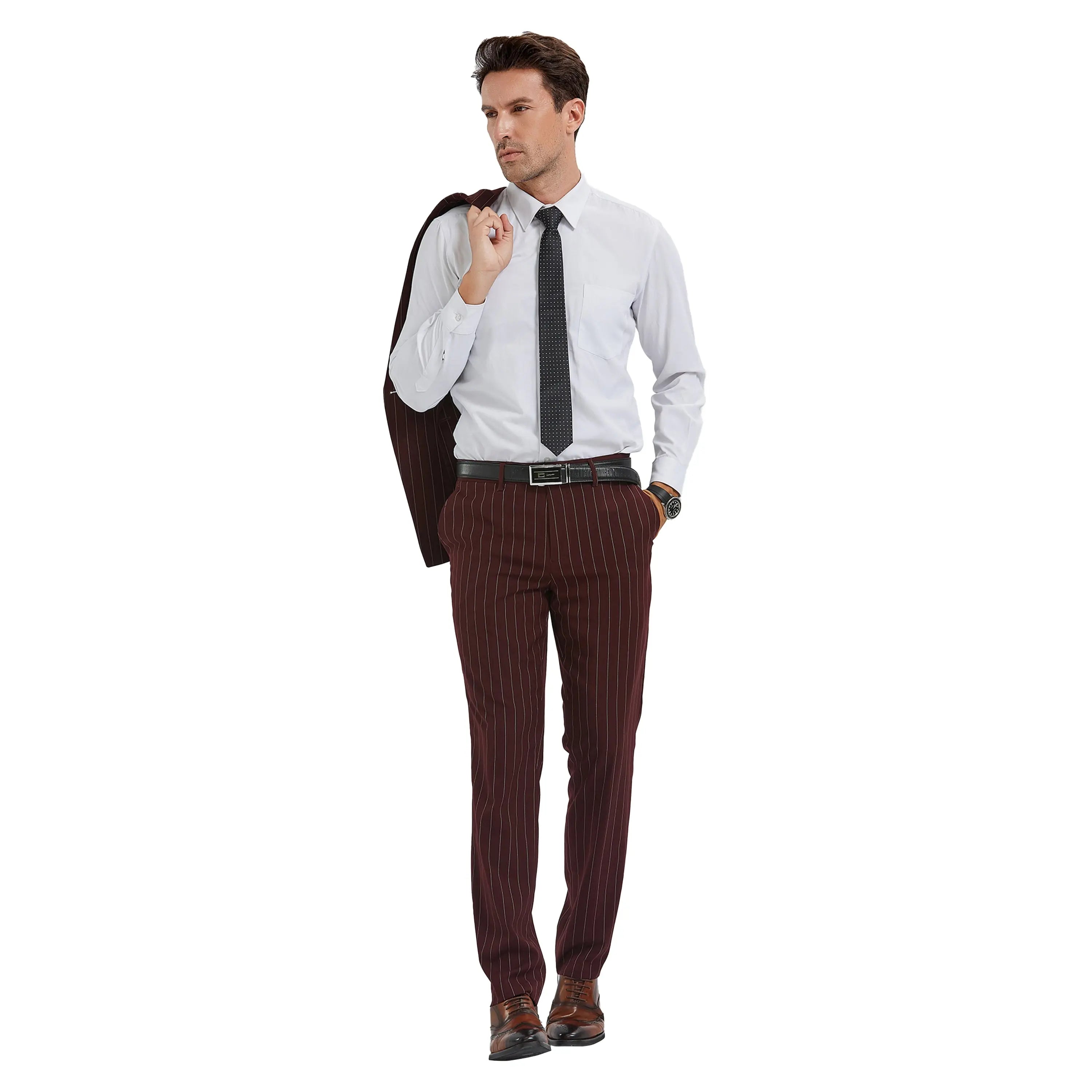 2-Piece Slim Fit Pinstripe Double Breast Suit Tazzio