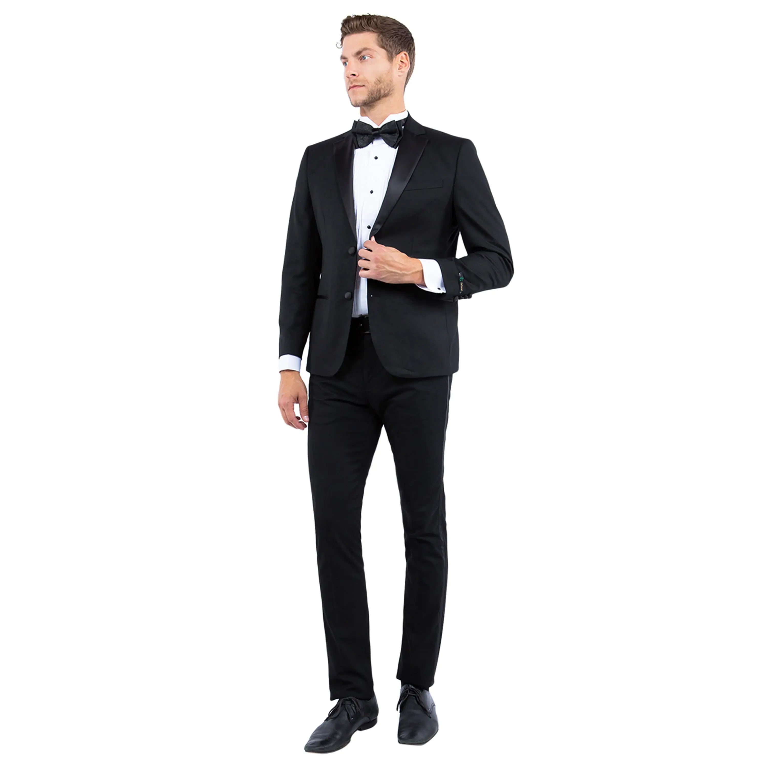 Men's Tailored-Fit Suit Separates Tuxedo Jacket w/ Notch Lapel Zegarie
