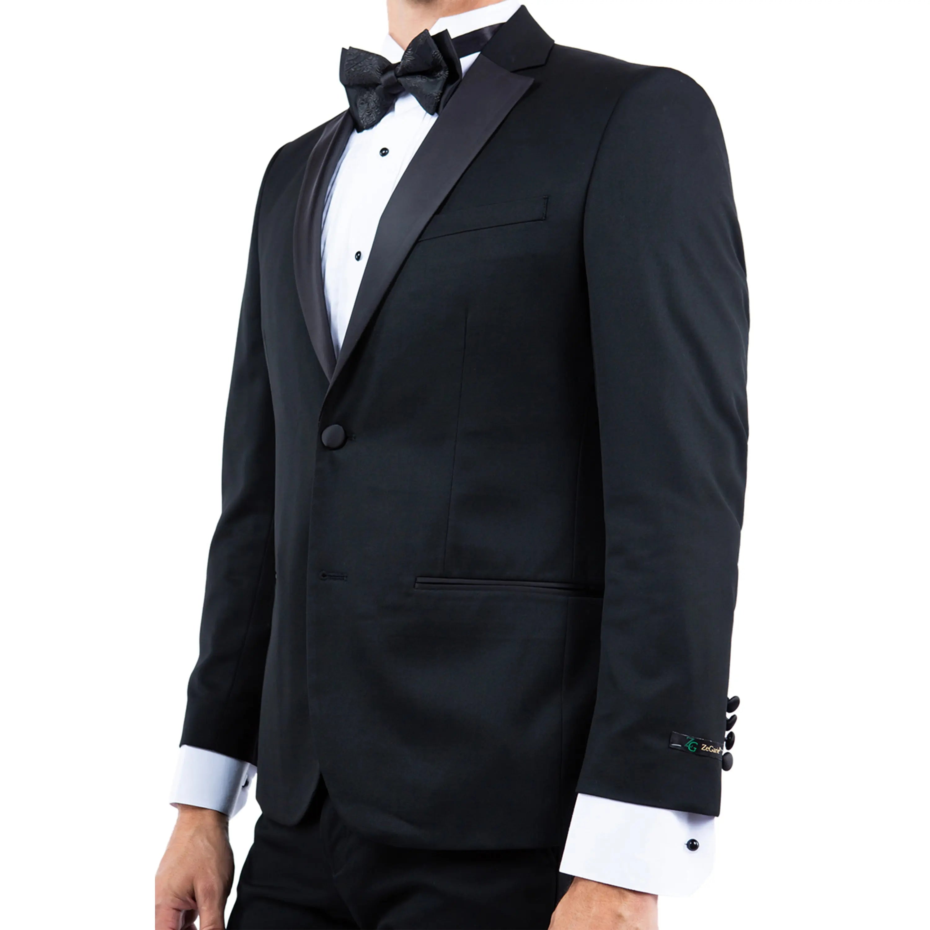 Men's Tailored-Fit Suit Separates Tuxedo Jacket w/ Notch Lapel Zegarie