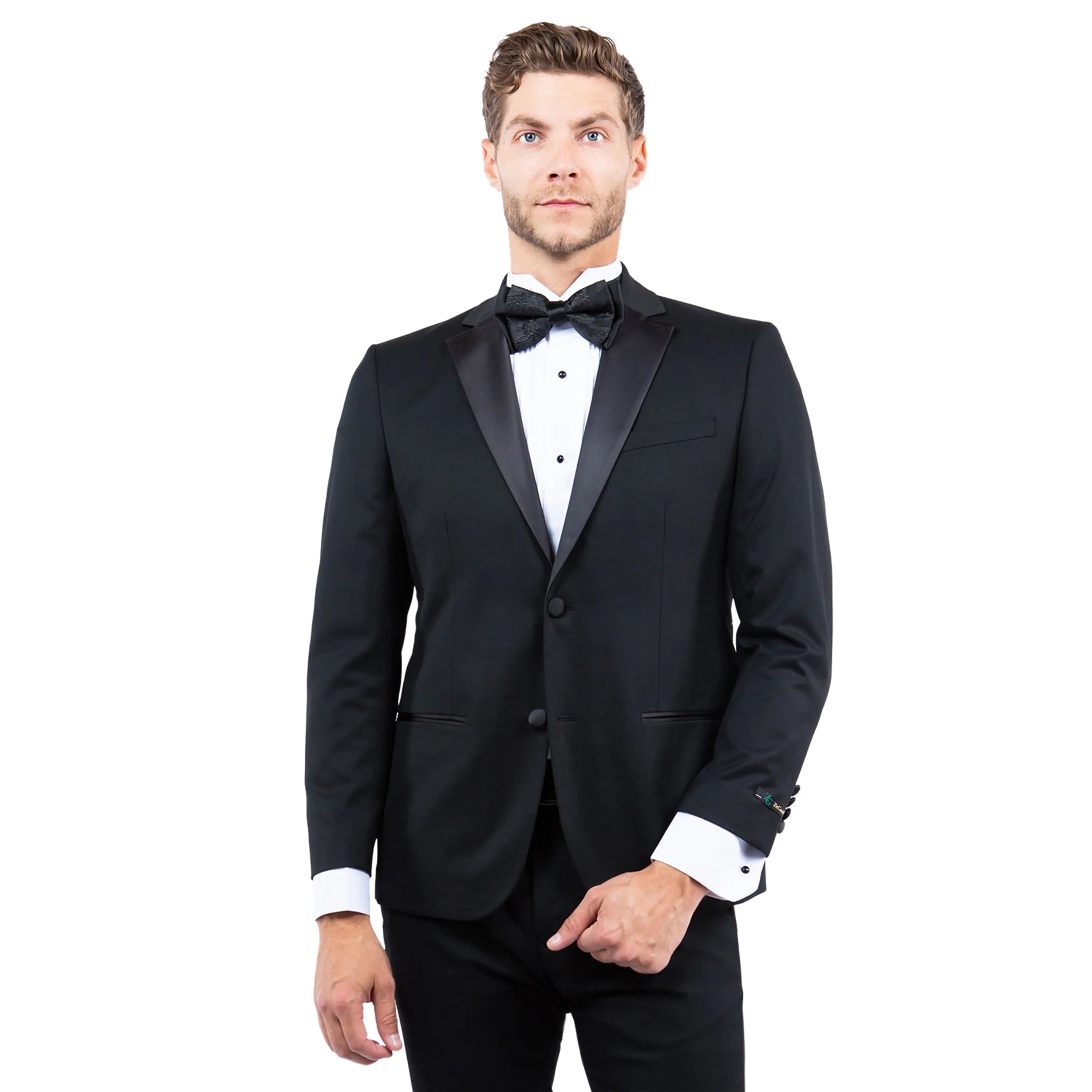 Men's Tailored-Fit Suit Separates Tuxedo Jacket w/ Notch Lapel Zegarie