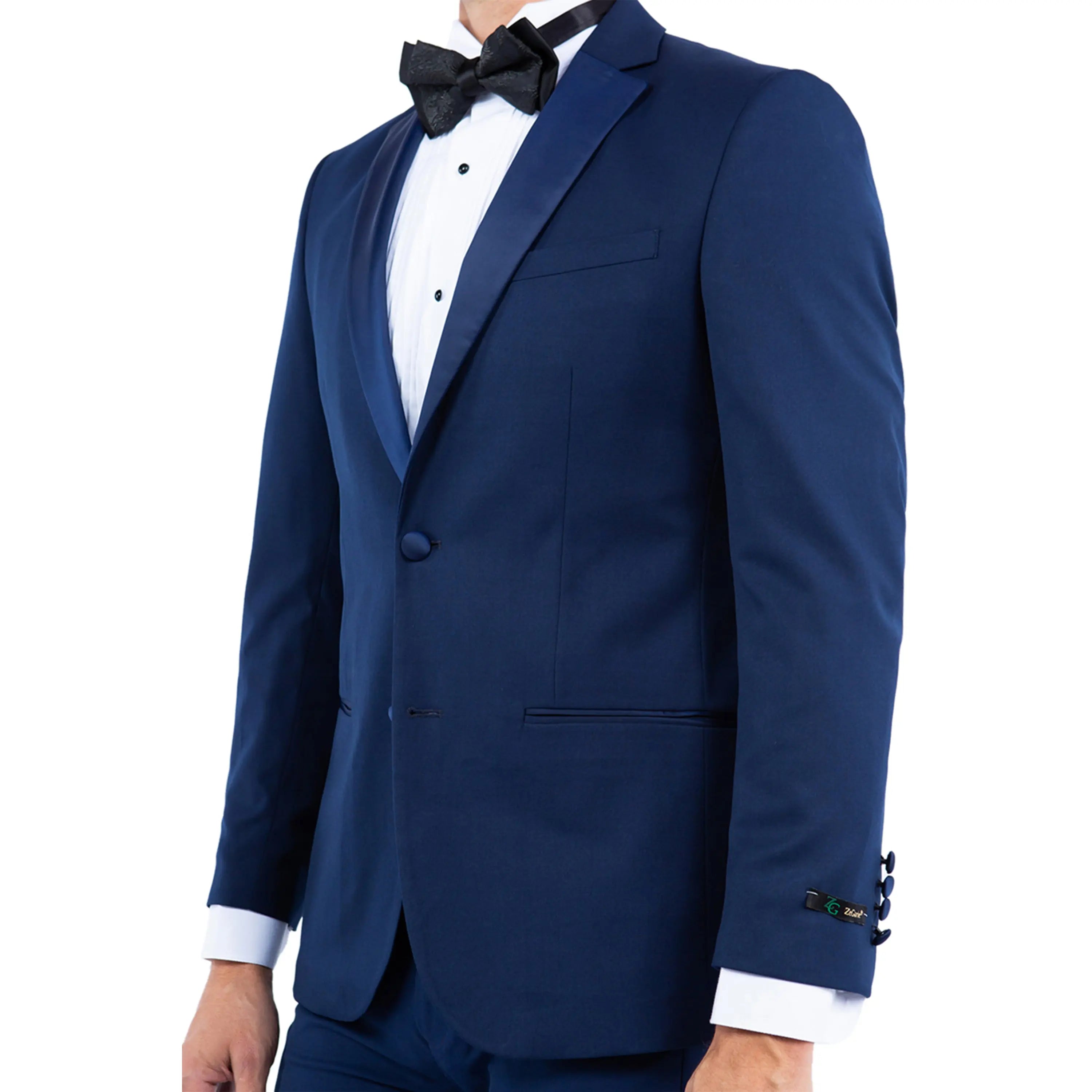 Men's Tailored-Fit Suit Separates Tuxedo Jacket w/ Notch Lapel Zegarie