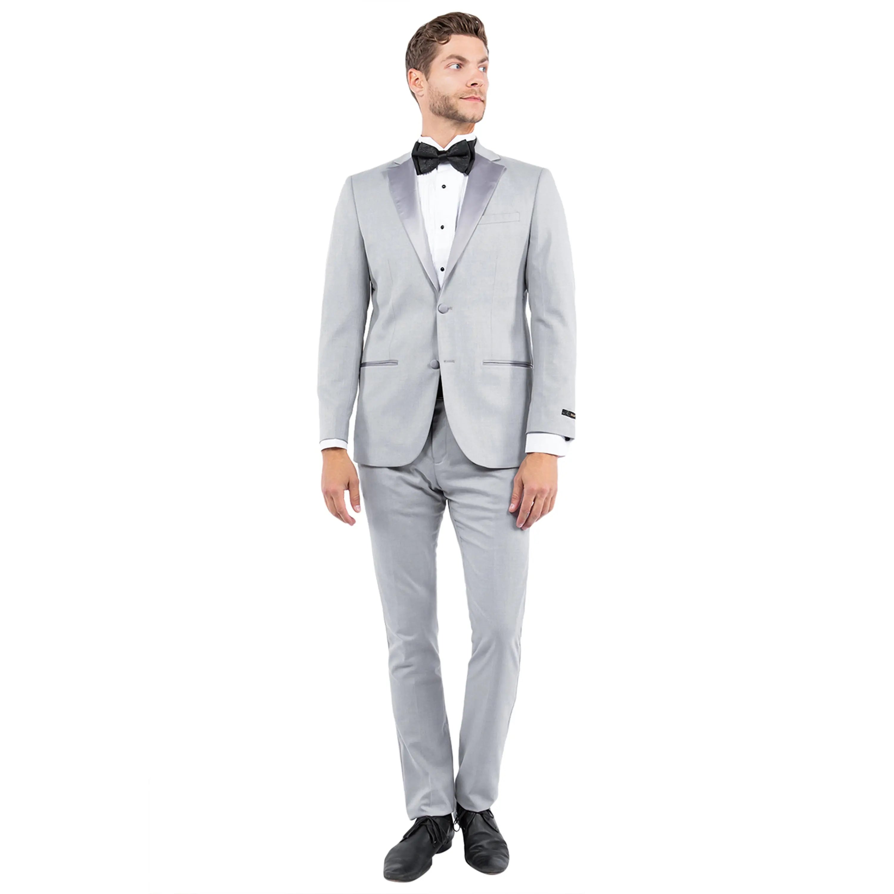 Men's Tailored-Fit Suit Separates Tuxedo Jacket w/ Notch Lapel Zegarie