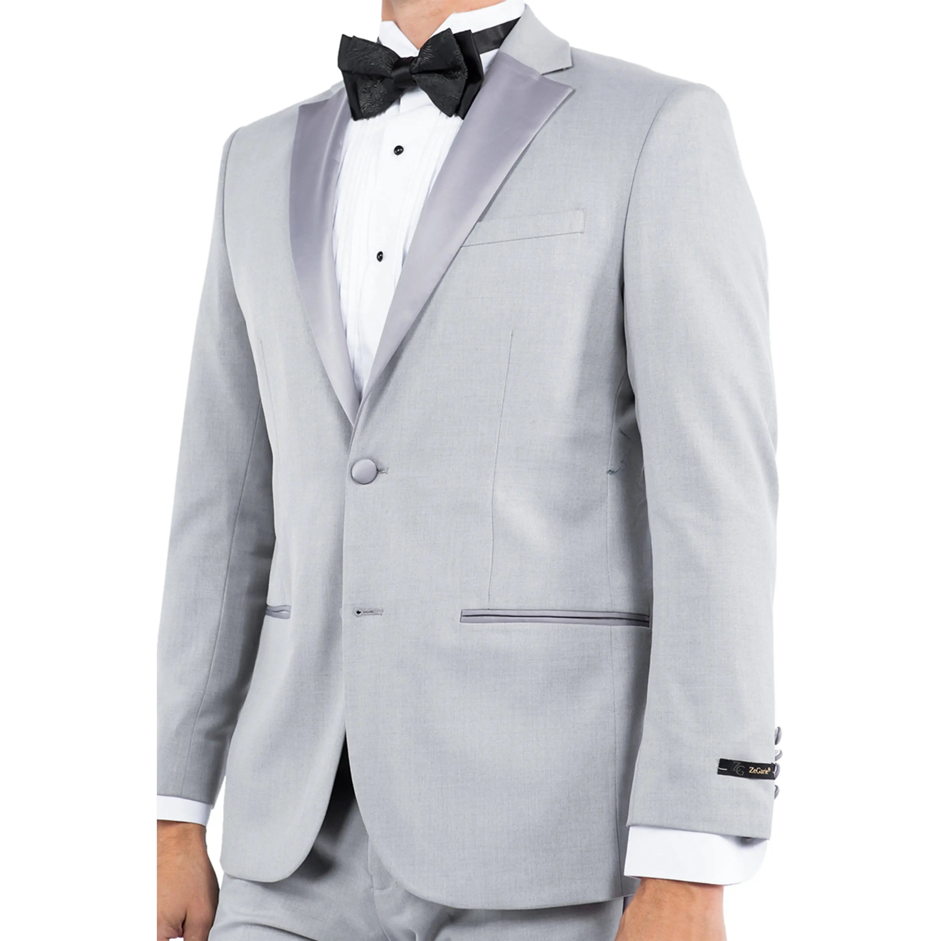 Men's Tailored-Fit Suit Separates Tuxedo Jacket w/ Notch Lapel Zegarie