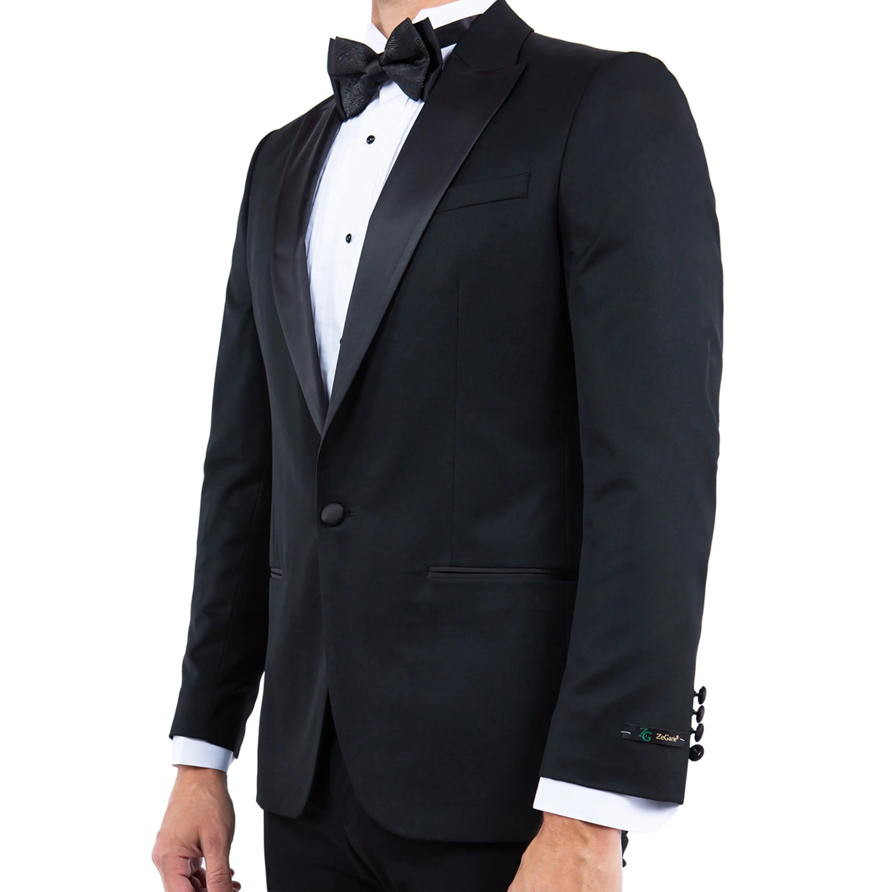 Men's Tailored-Fit Suit Separate Tuxedo Jacket w/ Peak Lapel Zegarie