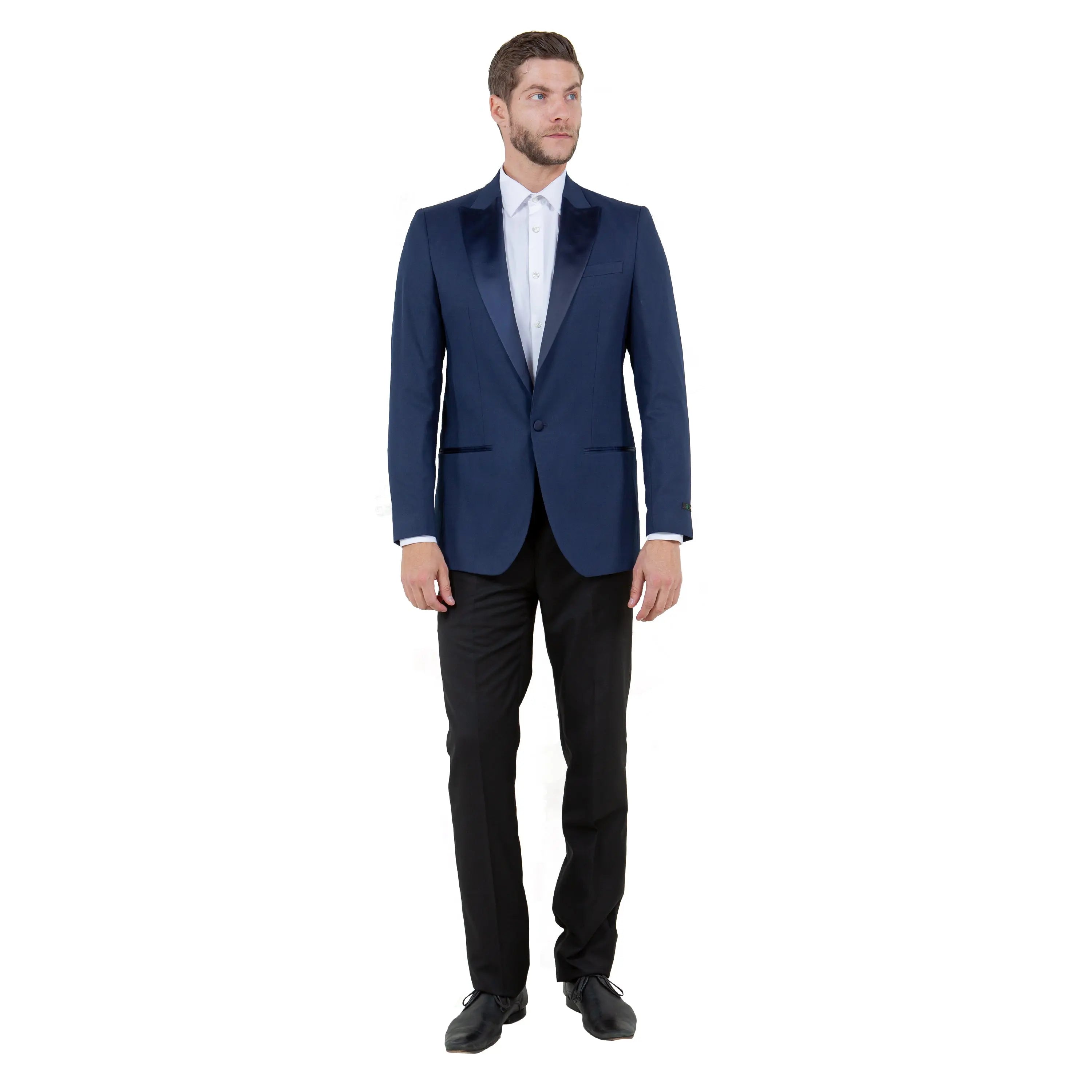 Men's Tailored-Fit Suit Separate Tuxedo Jacket w/ Peak Lapel Zegarie