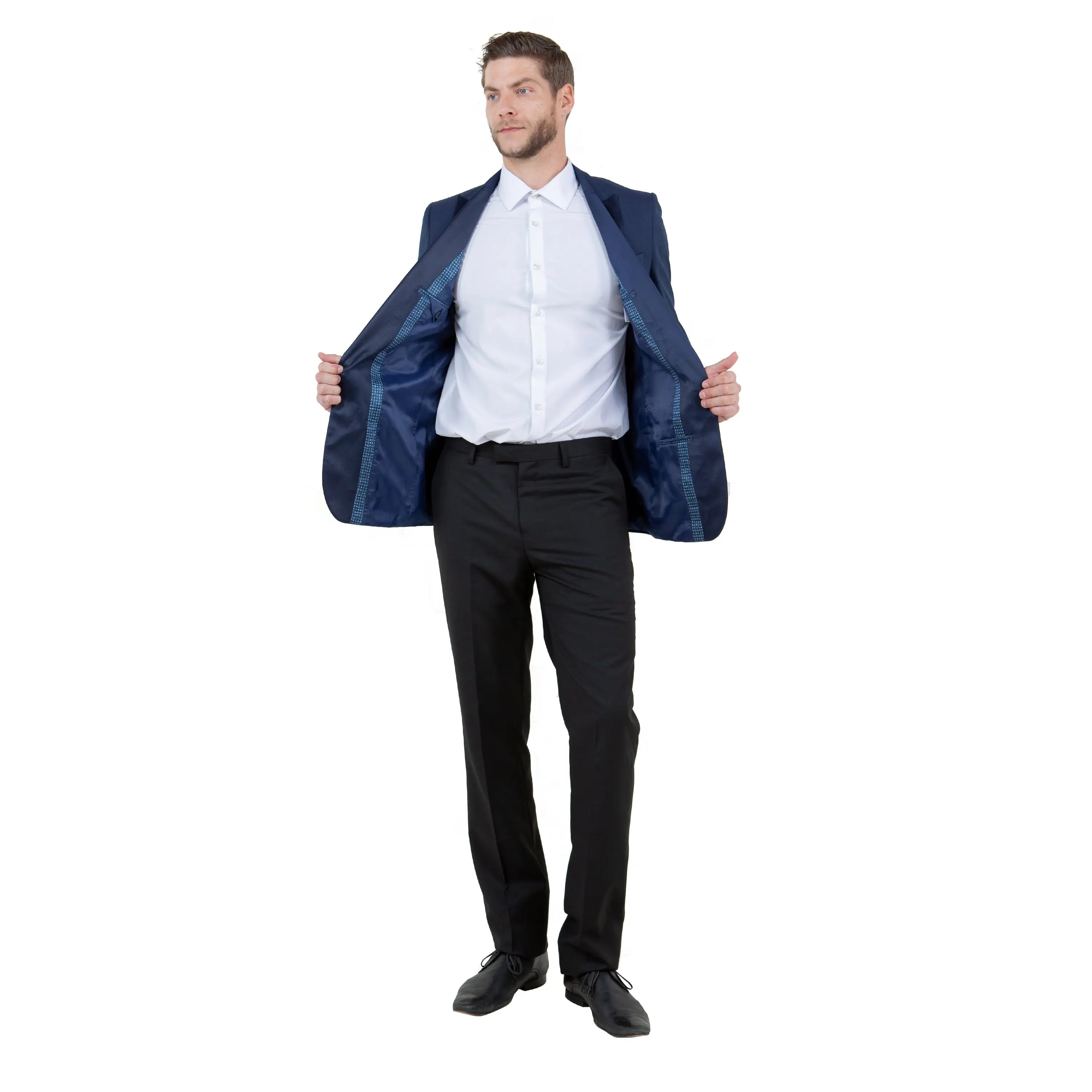 Men's Tailored-Fit Suit Separate Tuxedo Jacket w/ Peak Lapel Zegarie