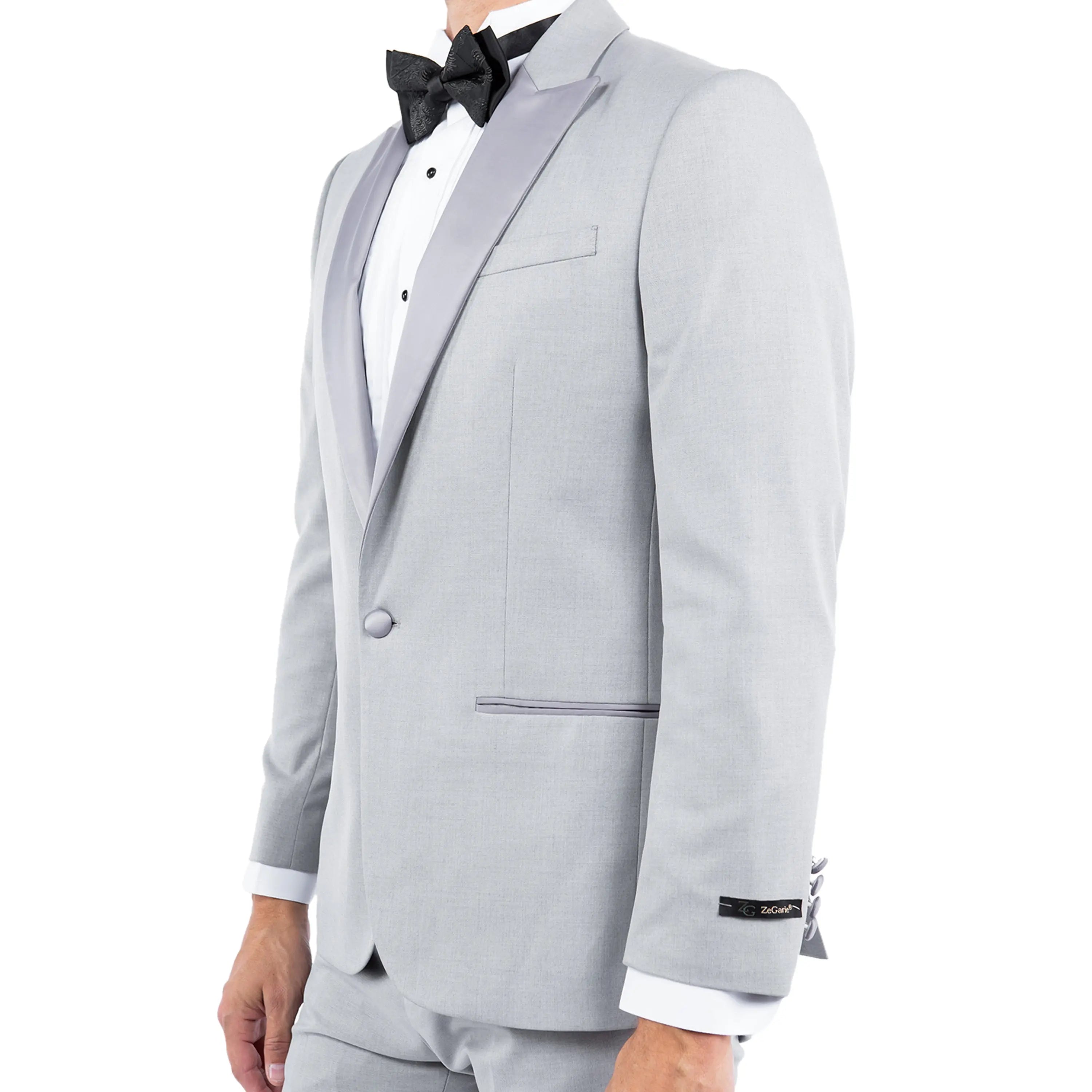 Men's Tailored-Fit Suit Separate Tuxedo Jacket w/ Peak Lapel Zegarie