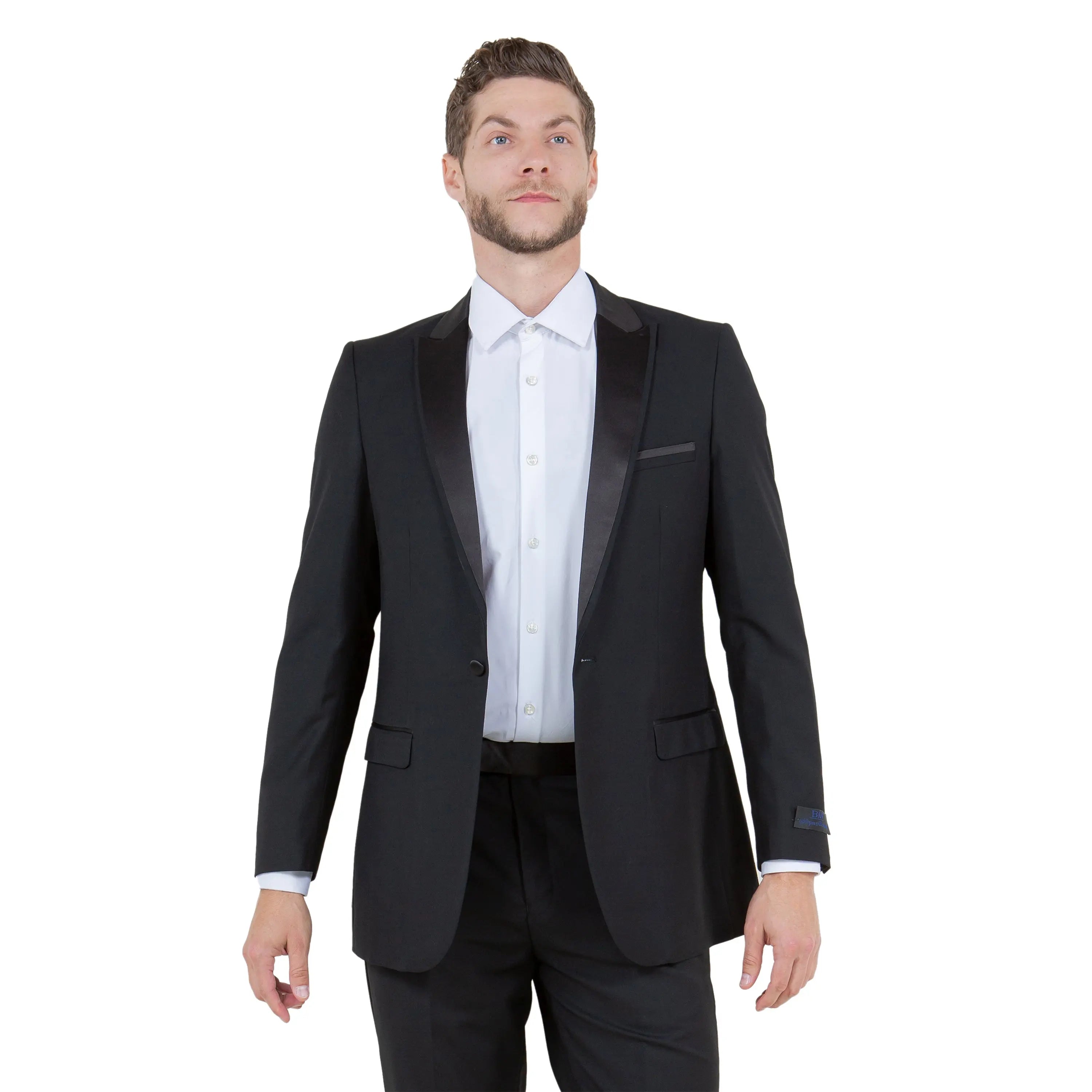 Bryan Michaels Men's One-Button Tuxedo | Satin Peak Lapel Bryan Michaels