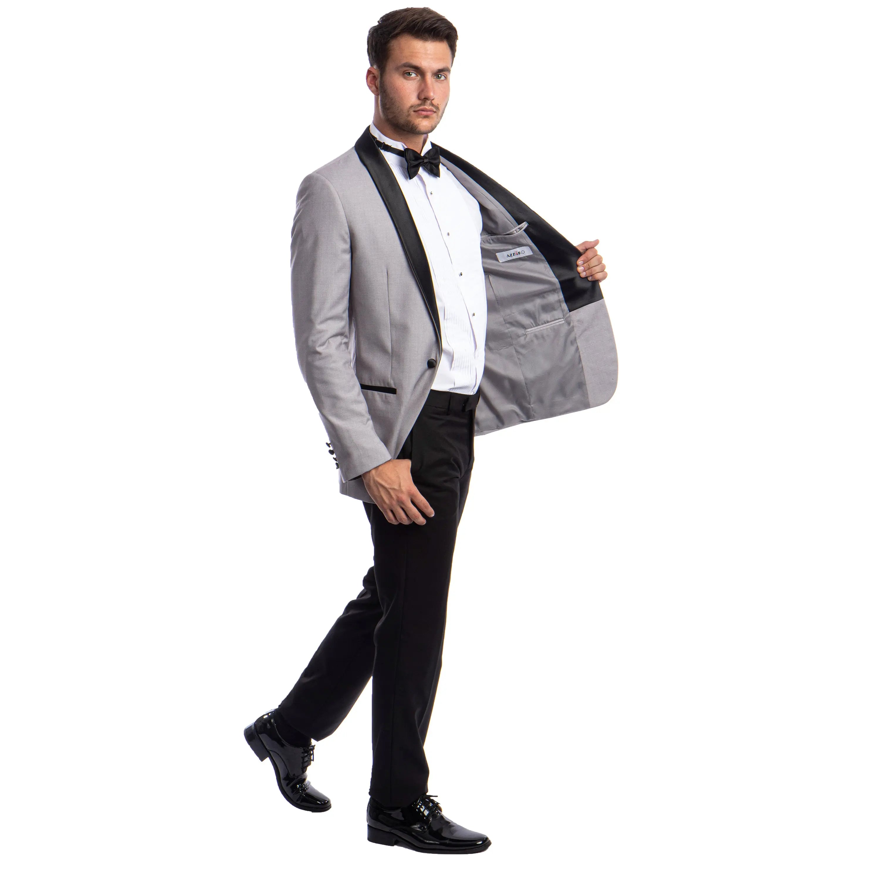 Men's 2pc Tuxedo Set W/ Satin Shawl Collar Azzuro