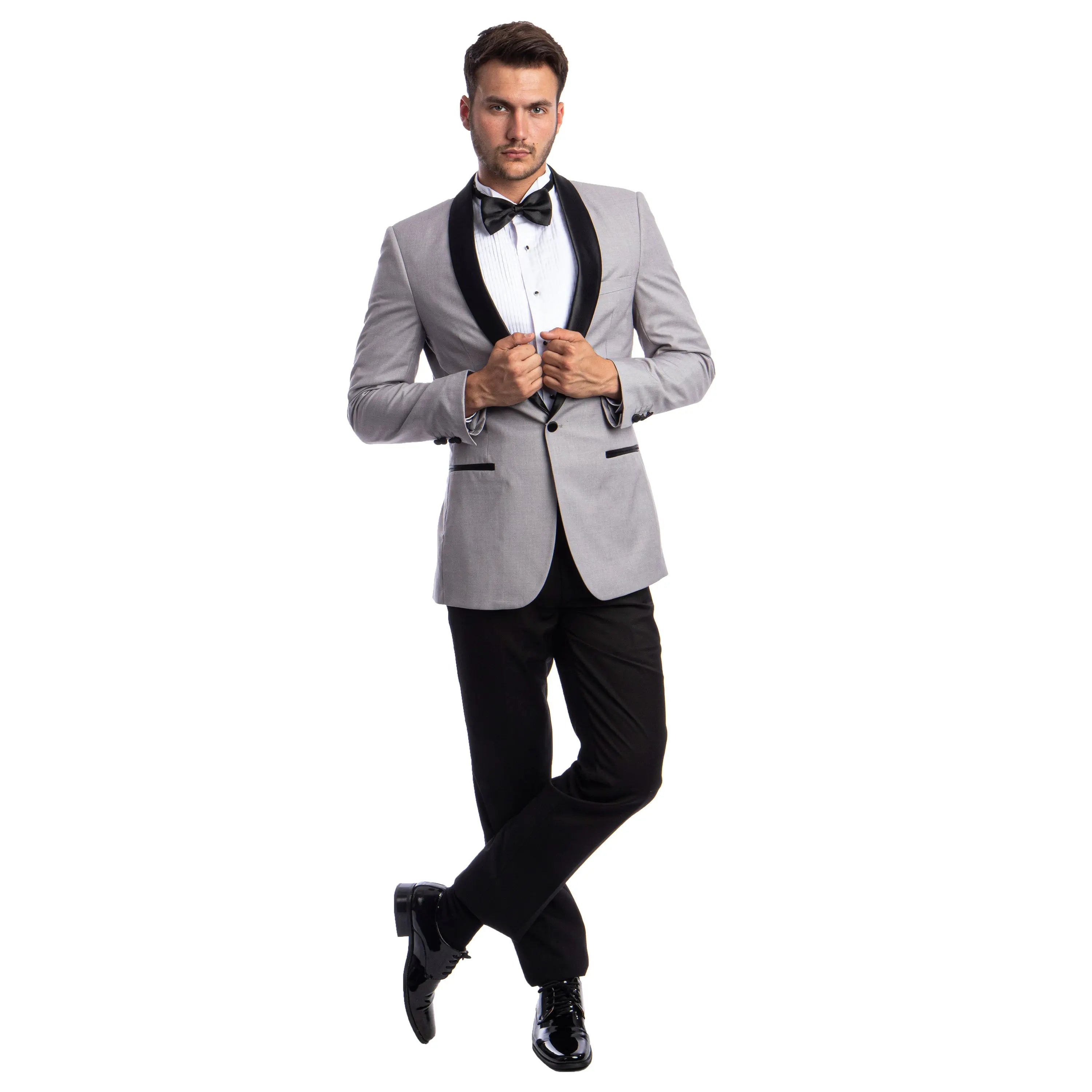 Men's 2pc Tuxedo Set W/ Satin Shawl Collar Azzuro