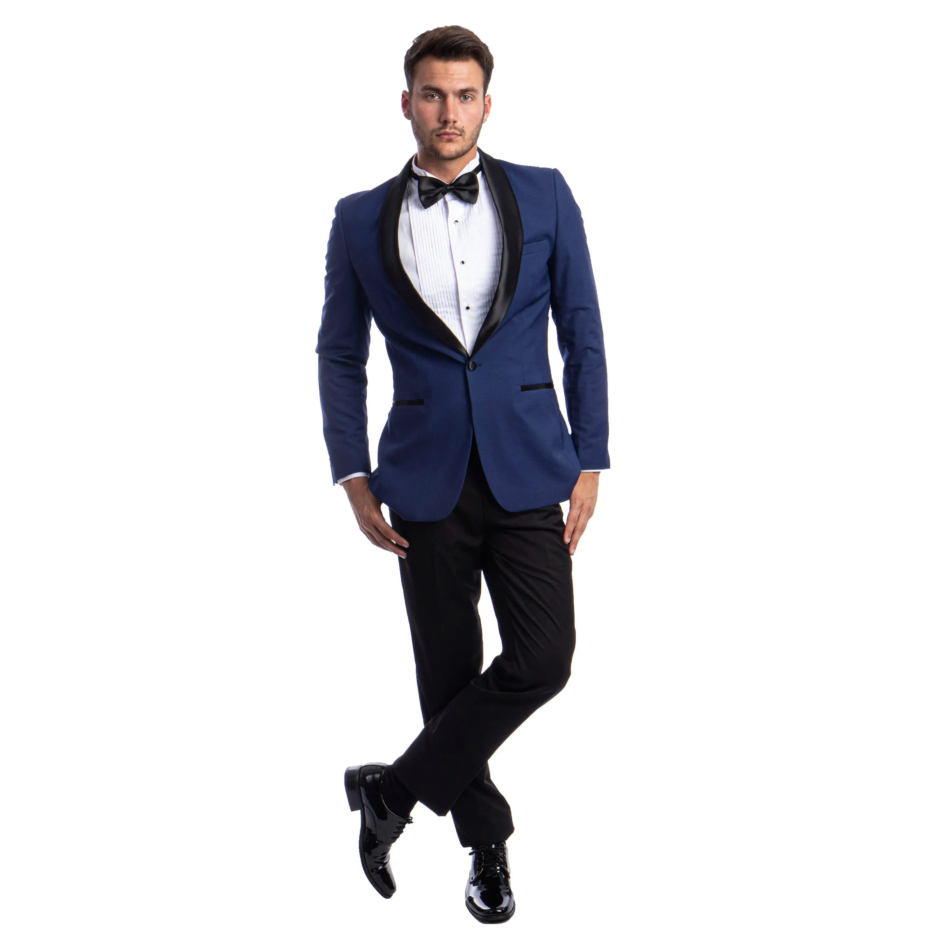 Men's 2pc Tuxedo Set W/ Satin Shawl Collar Azzuro