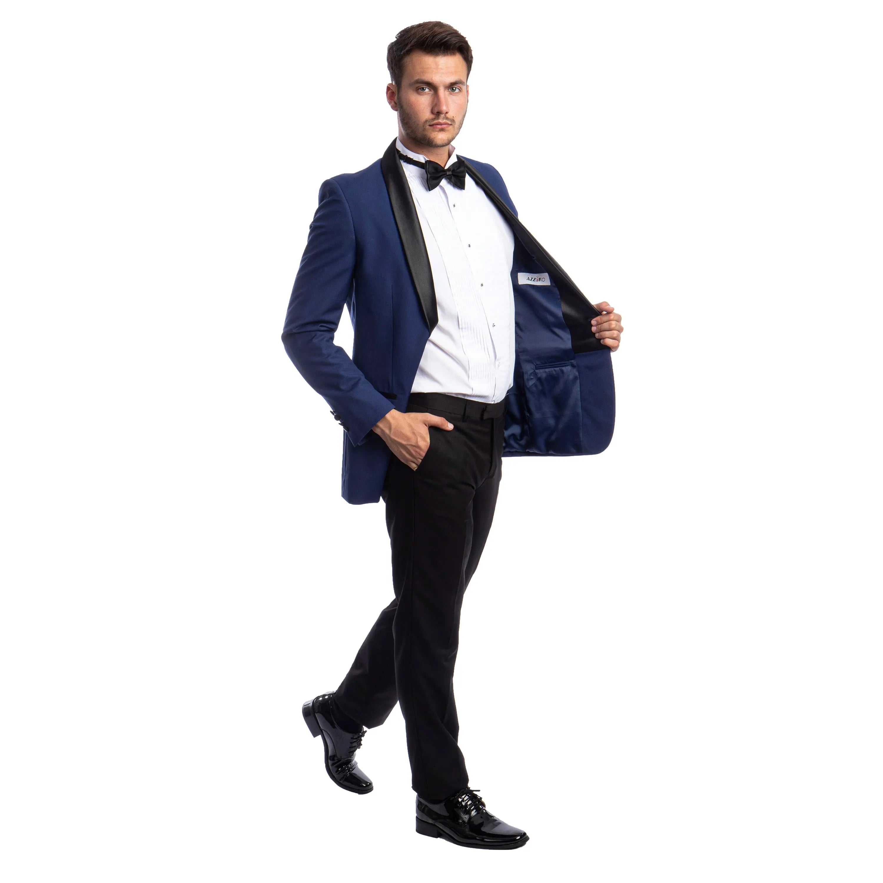 Men's 2pc Tuxedo Set W/ Satin Shawl Collar Azzuro