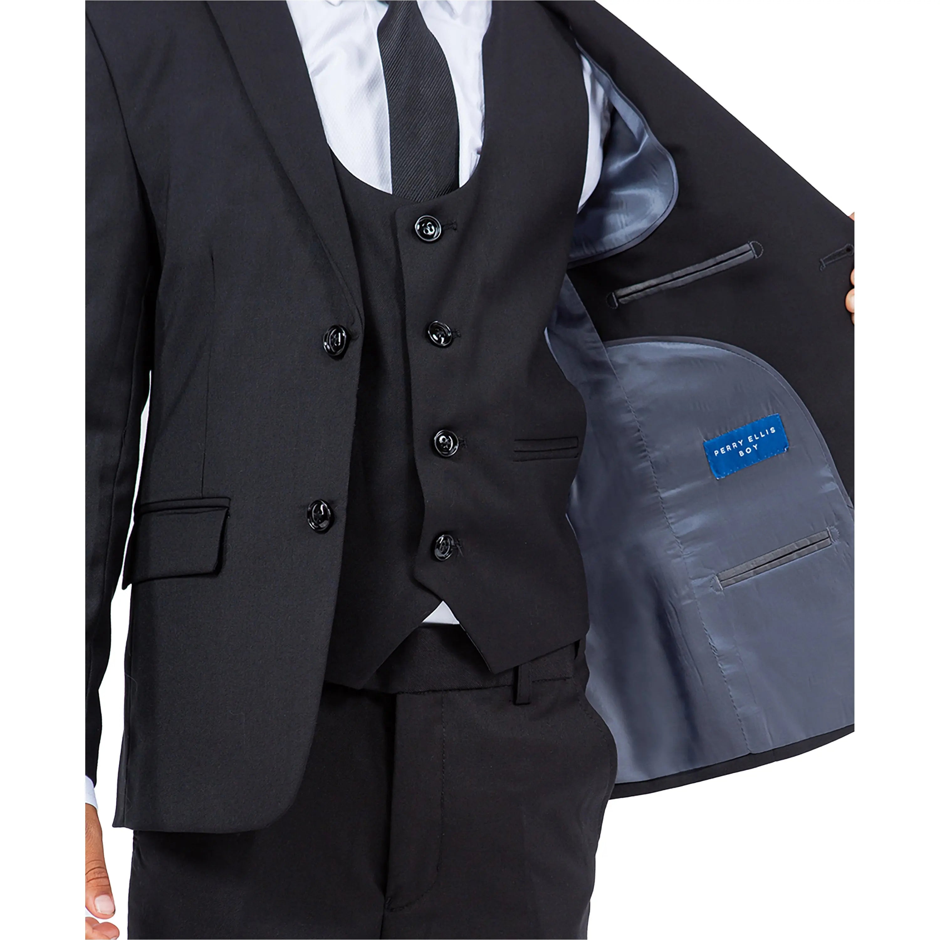 Perry Ellis Boy's 5pc Solid Suit Perry Ellis