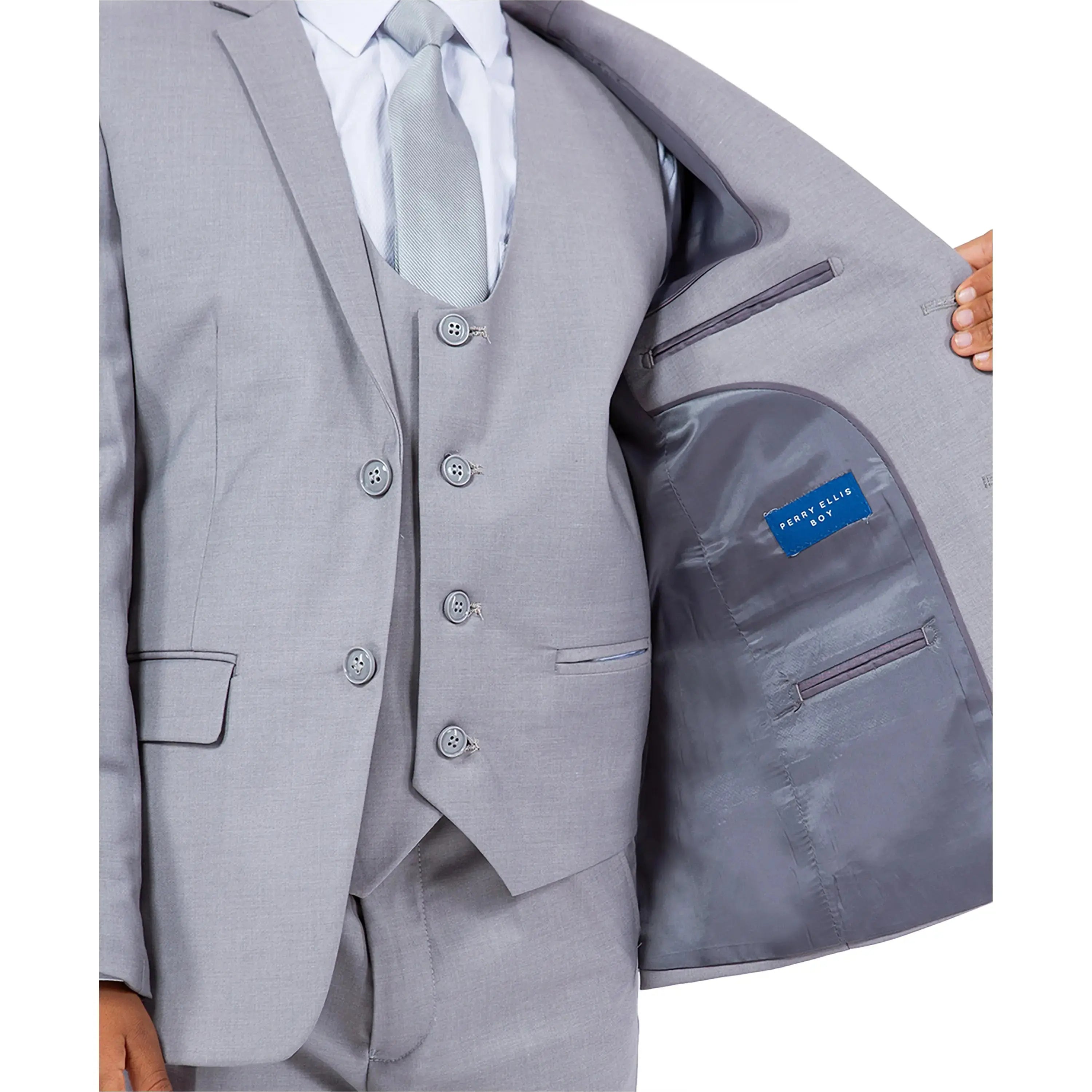Perry Ellis Boy's 5pc Solid Suit Perry Ellis
