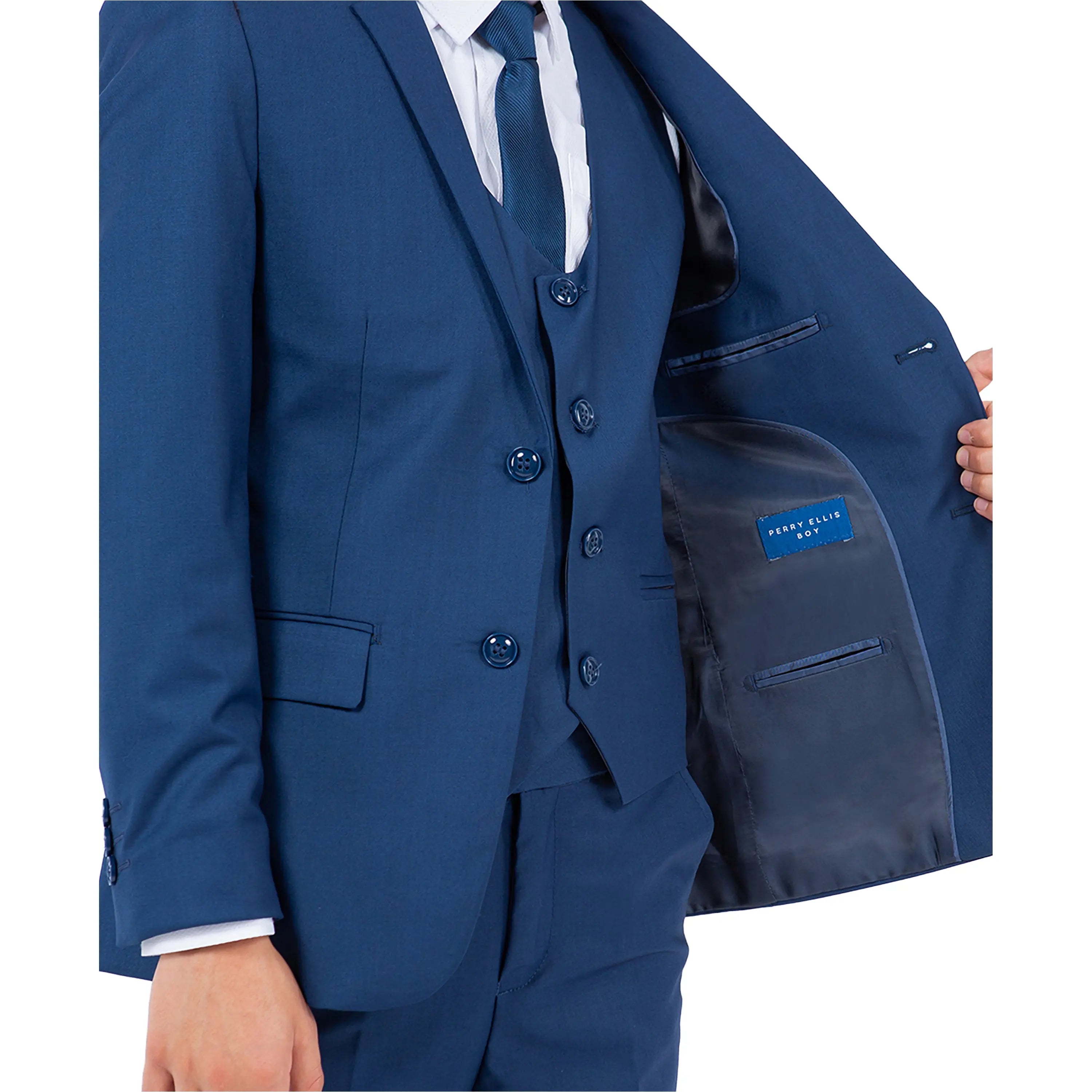 Perry Ellis Boy's 5pc Solid Suit Perry Ellis