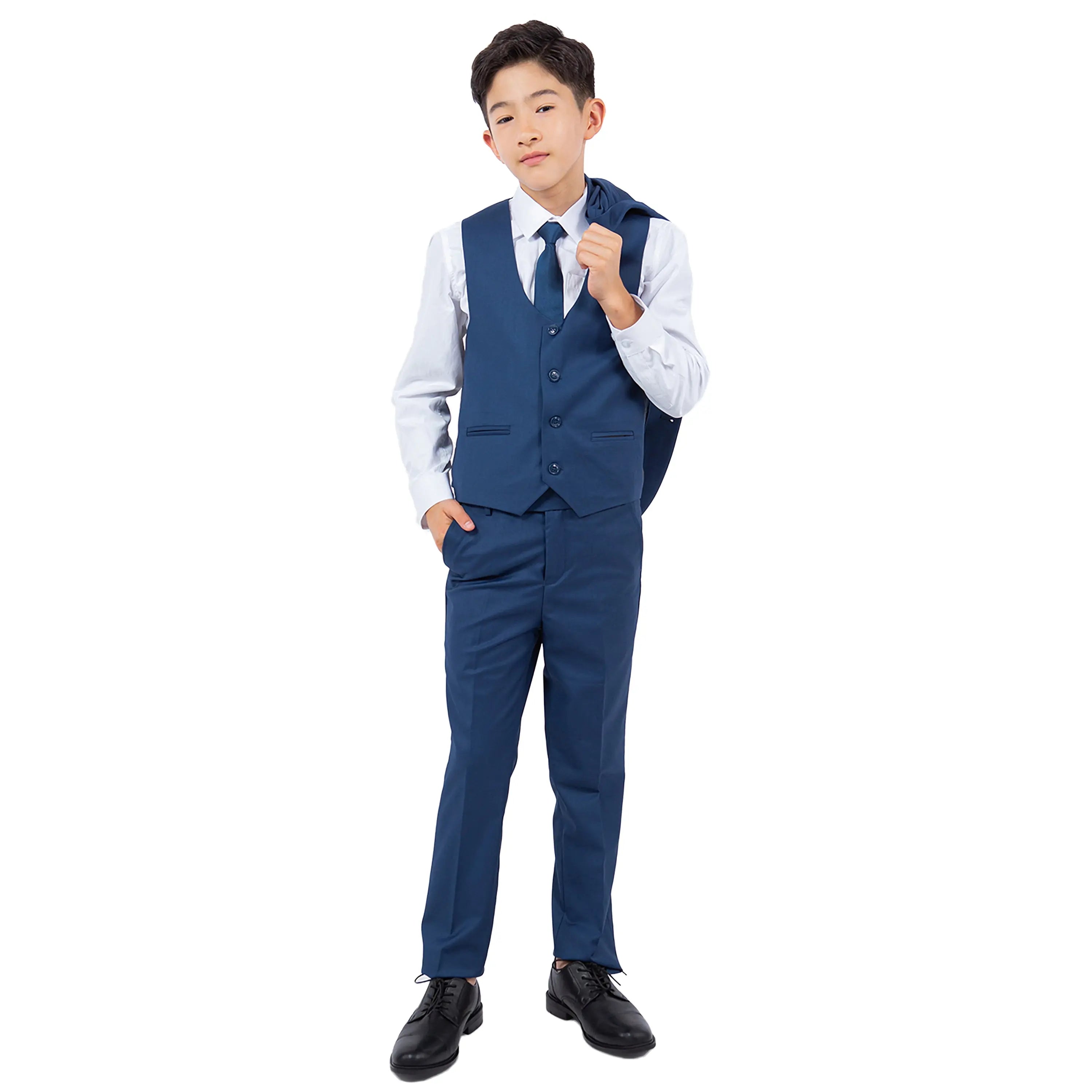 Perry Ellis Boy's 5pc Solid Suit Perry Ellis