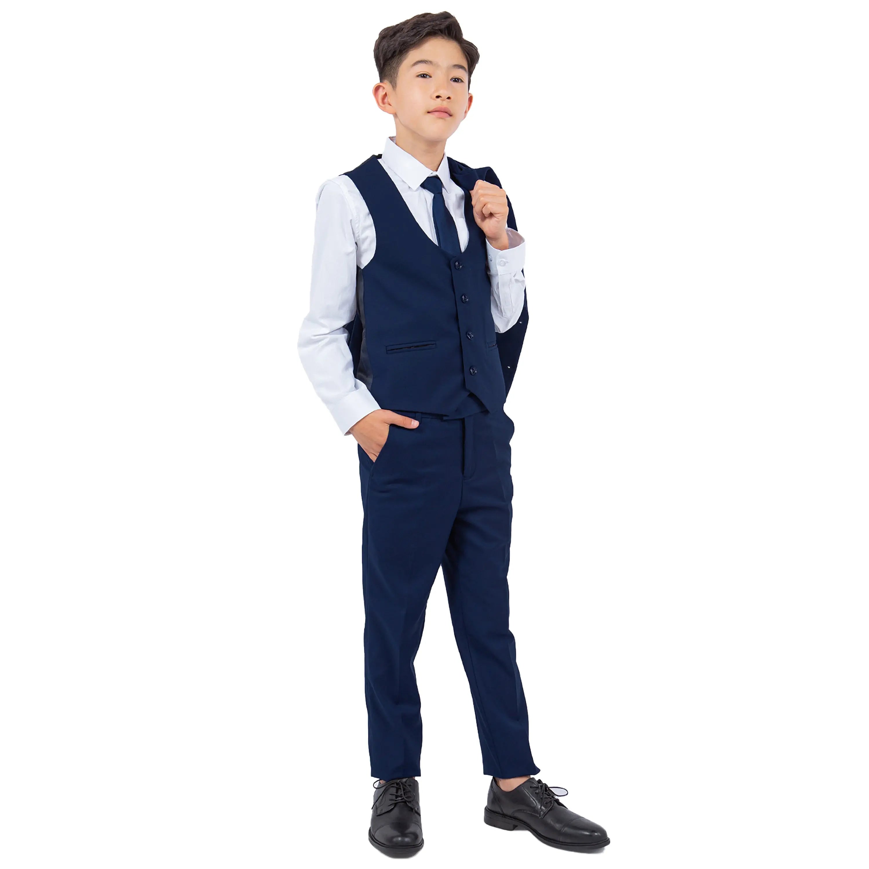 Perry Ellis Boy's 5pc Solid Suit Perry Ellis