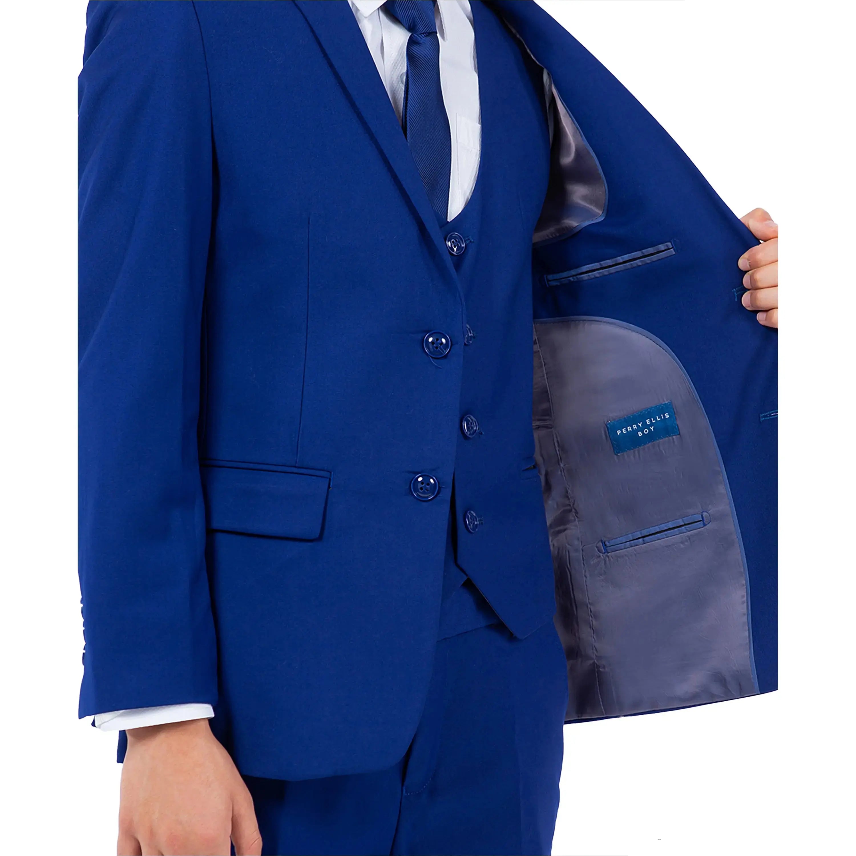 Perry Ellis Boy's 5pc Solid Suit Perry Ellis